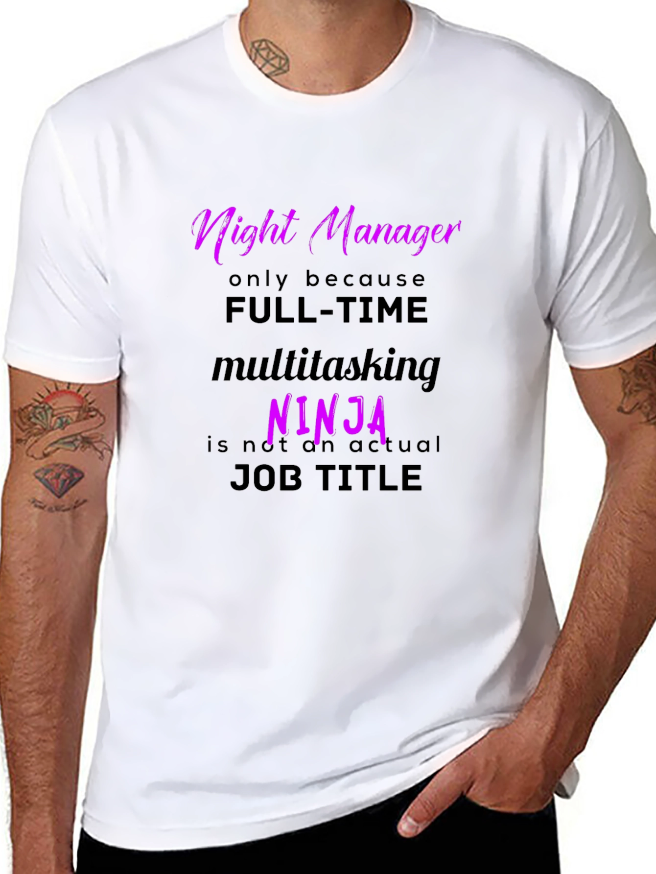 Night Manager Ninja T-Shirt - Funny Job Title Tee