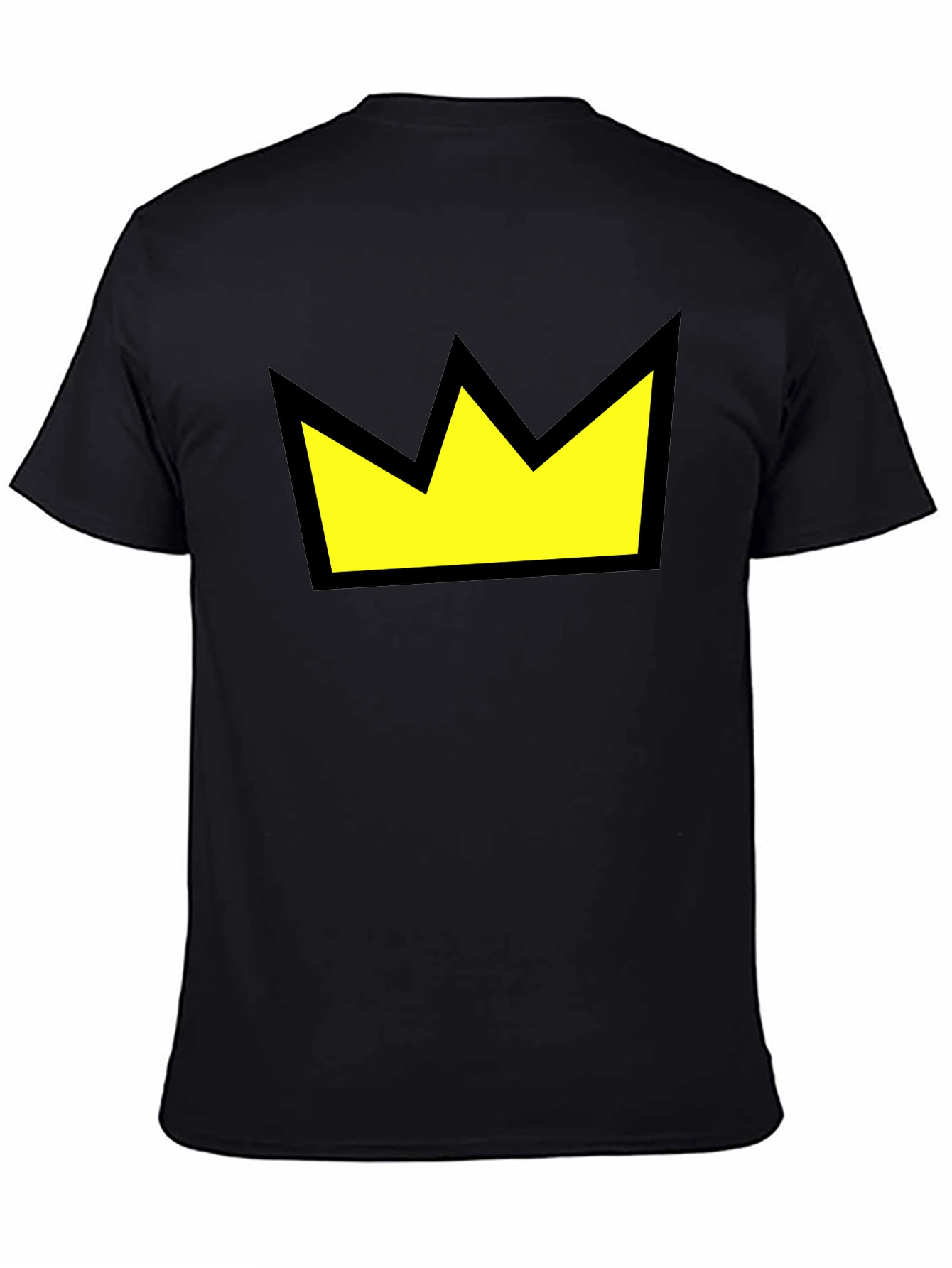 Crown Graphic Tee - Black Cotton Casual Wear