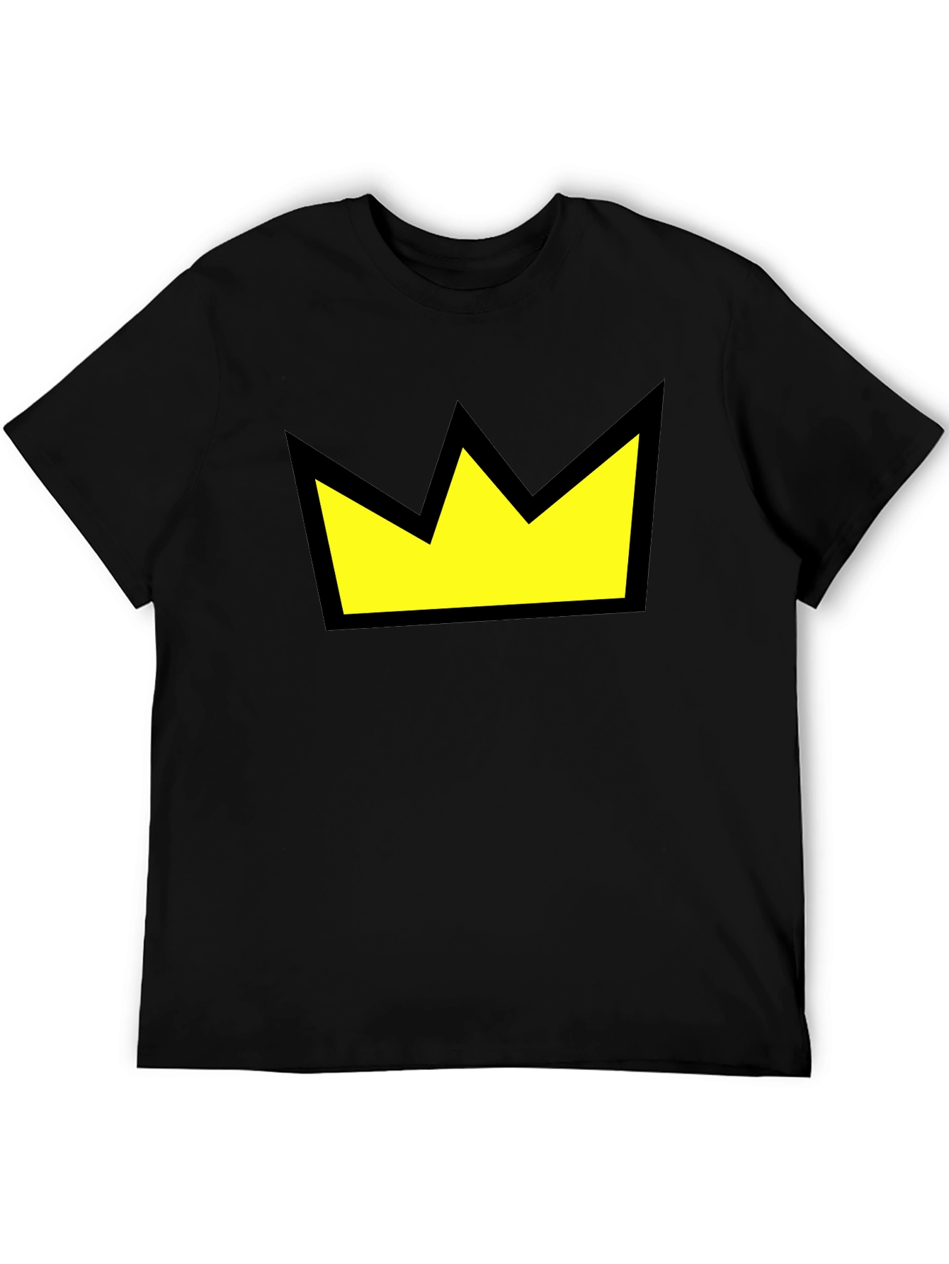 Crown Graphic Tee - Black Cotton Casual Wear