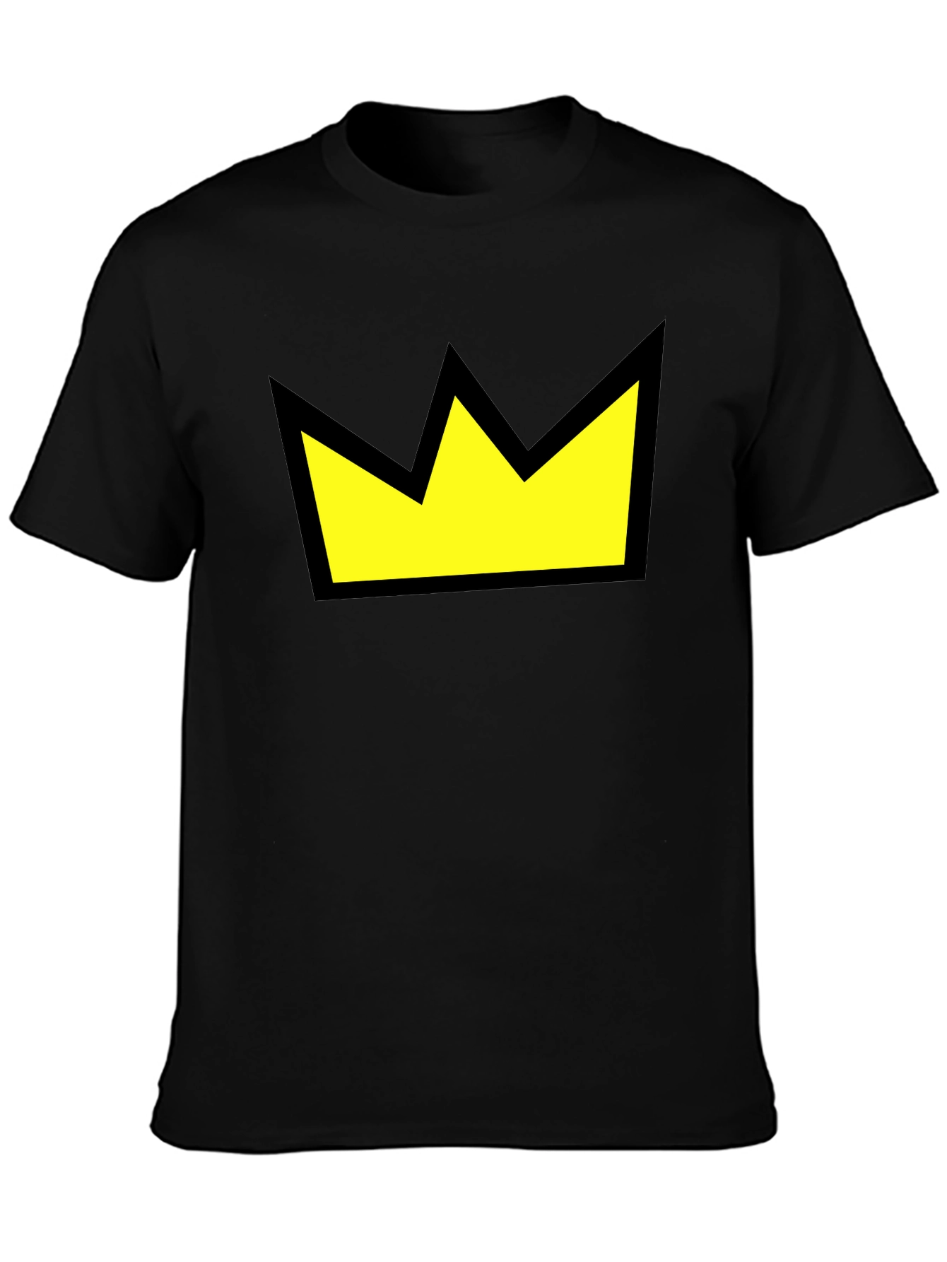 Crown Graphic Tee - Black Cotton Casual Wear
