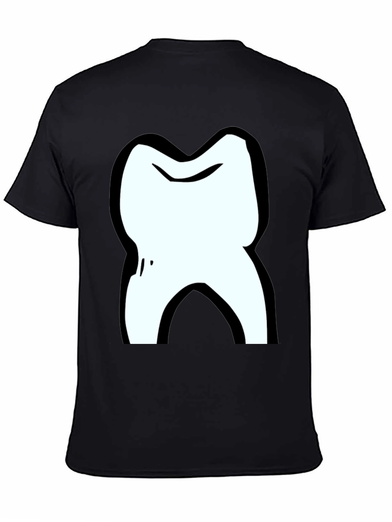 Cartoon Tooth Black T-Shirt