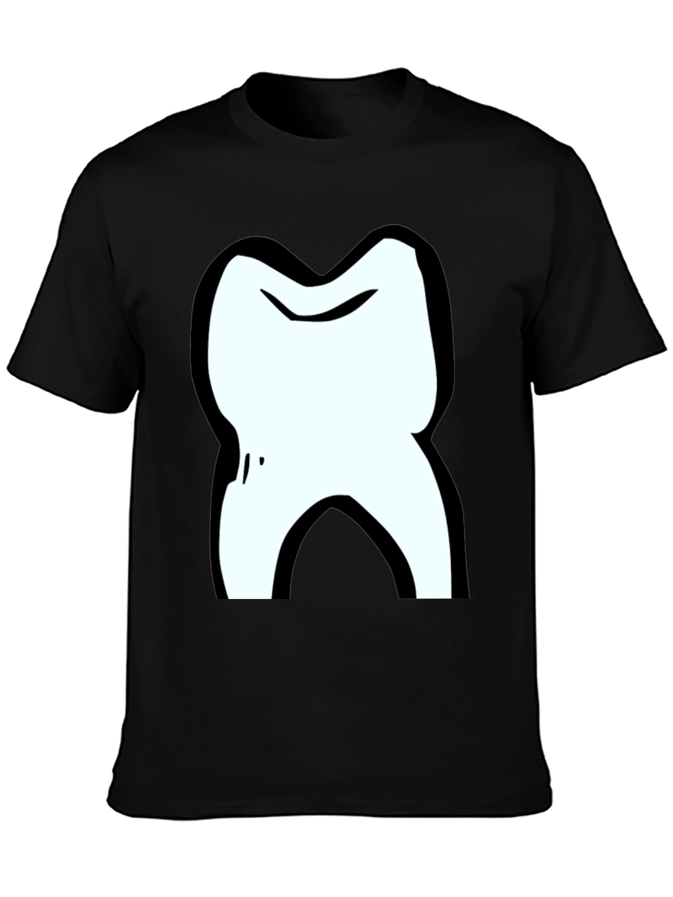 Cartoon Tooth Black T-Shirt