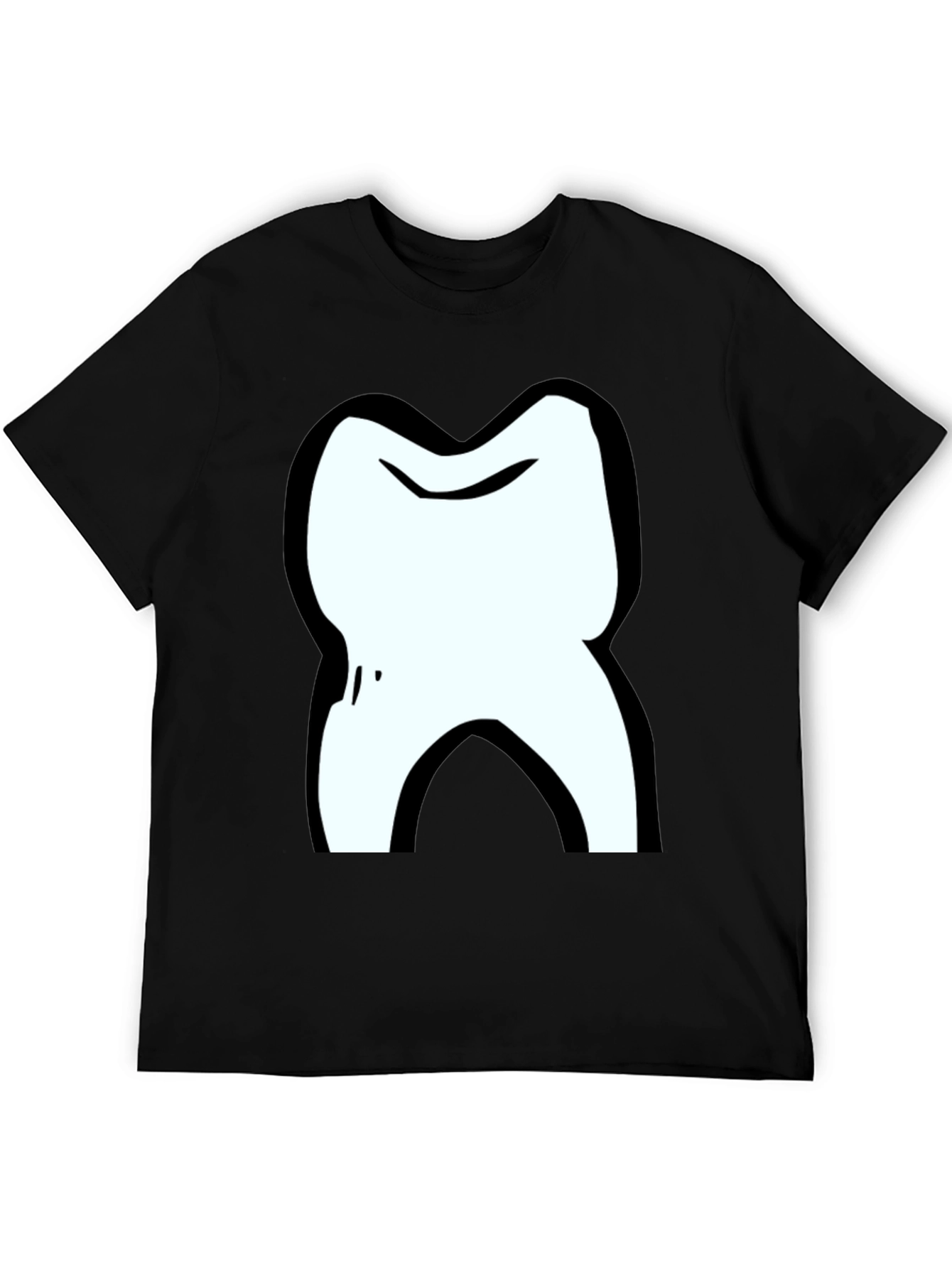 Cartoon Tooth Black T-Shirt