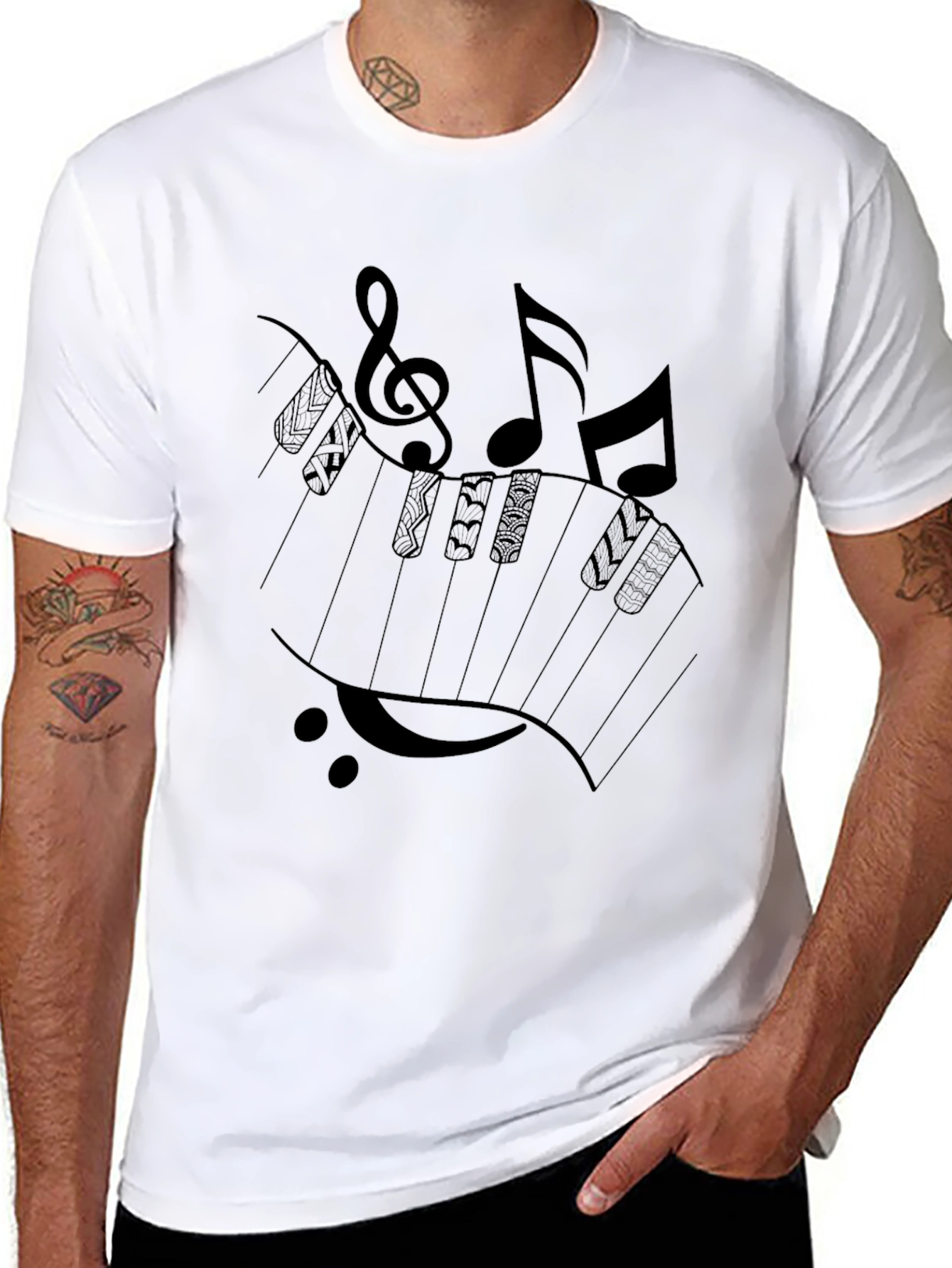 Musical Piano Keys Graphic T-Shirt