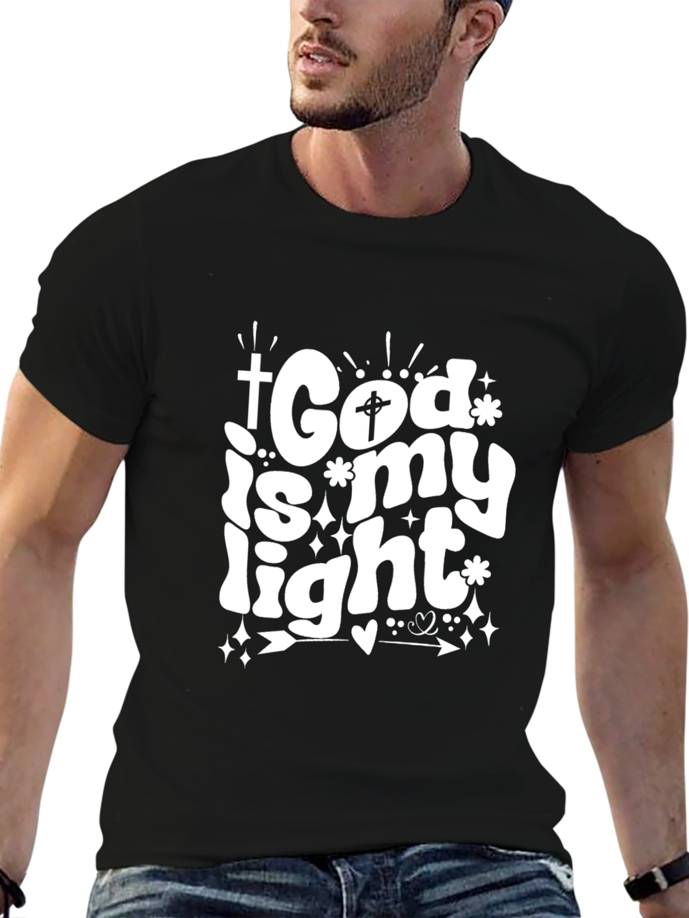 God Is My Light Christian Graphic T-Shirt
