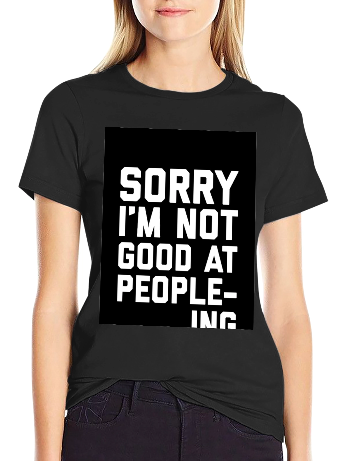 Funny Sarcastic Sorry Graphic Tee - Black