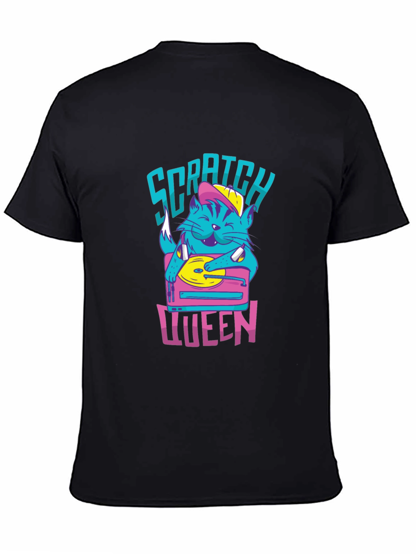 Scratch Queen Cat DJ Graphic T-Shirt