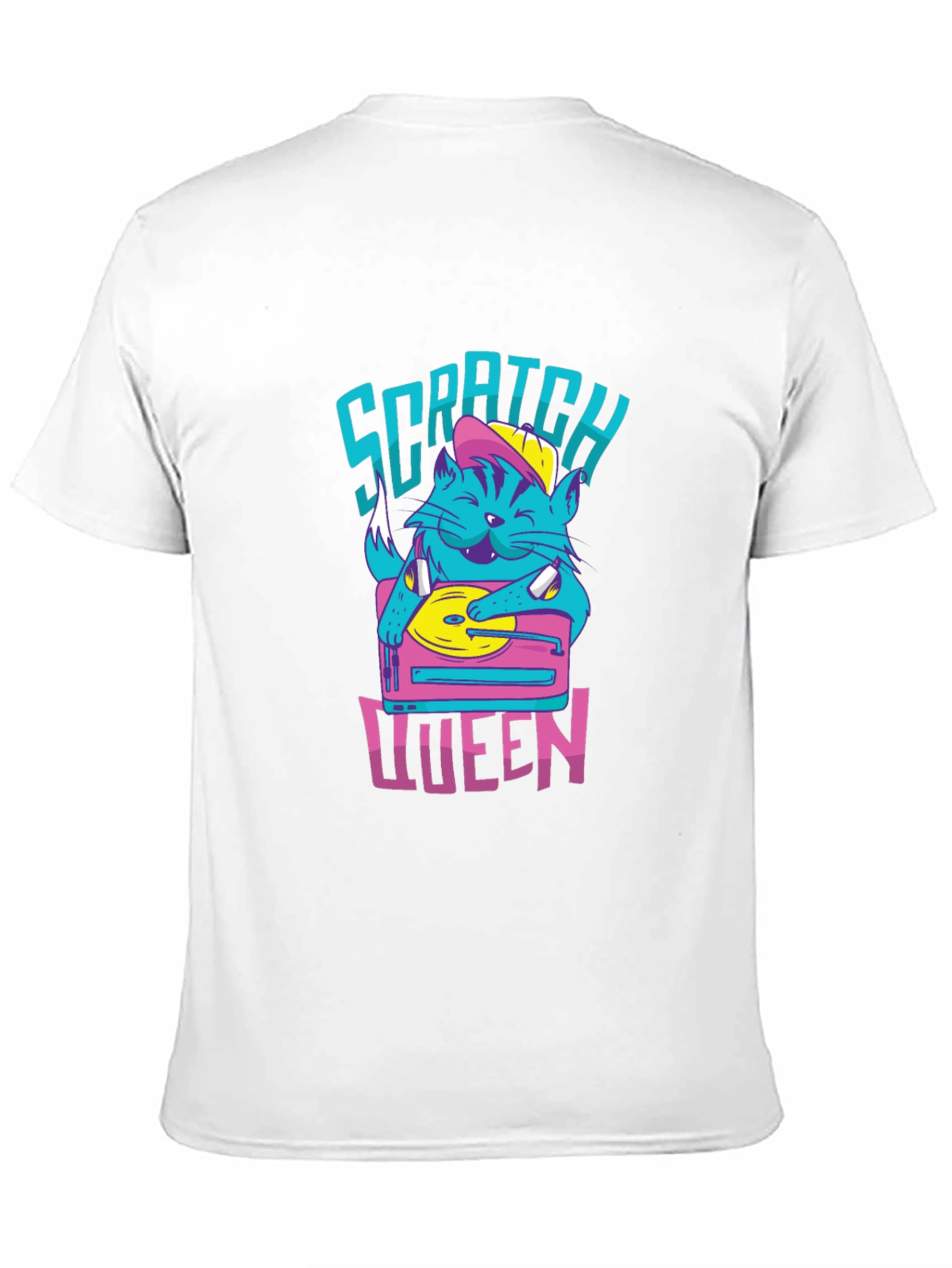 Scratch Queen Cat DJ Graphic T-Shirt