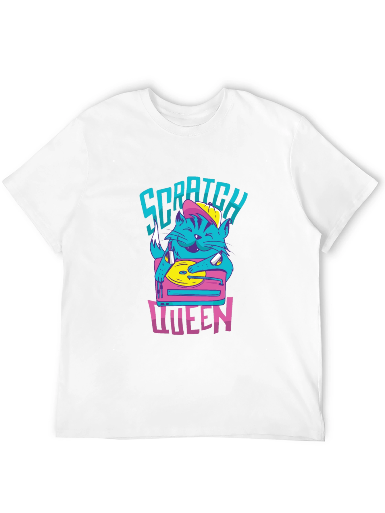 Scratch Queen Cat DJ Graphic T-Shirt