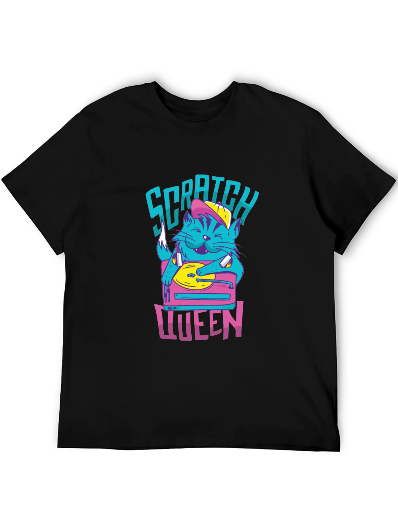 Scratch Queen Cat DJ Graphic T-Shirt