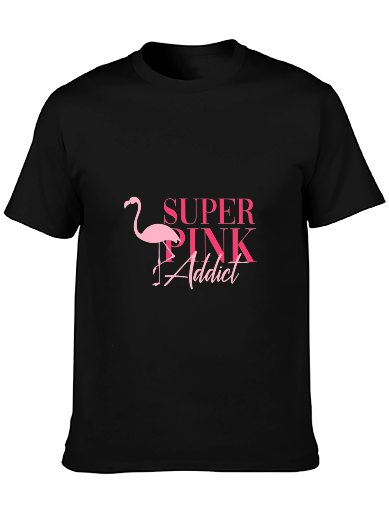 Super Pink Addict Black T-Shirt