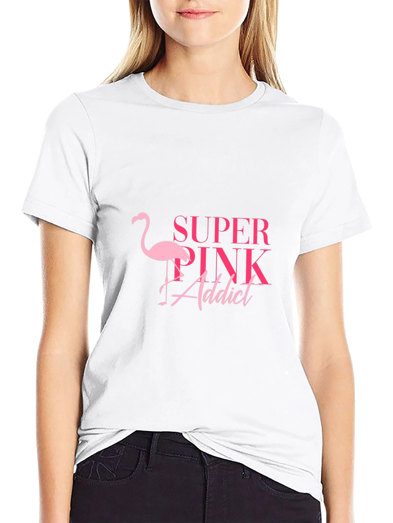 Super Pink Addict Black T-Shirt