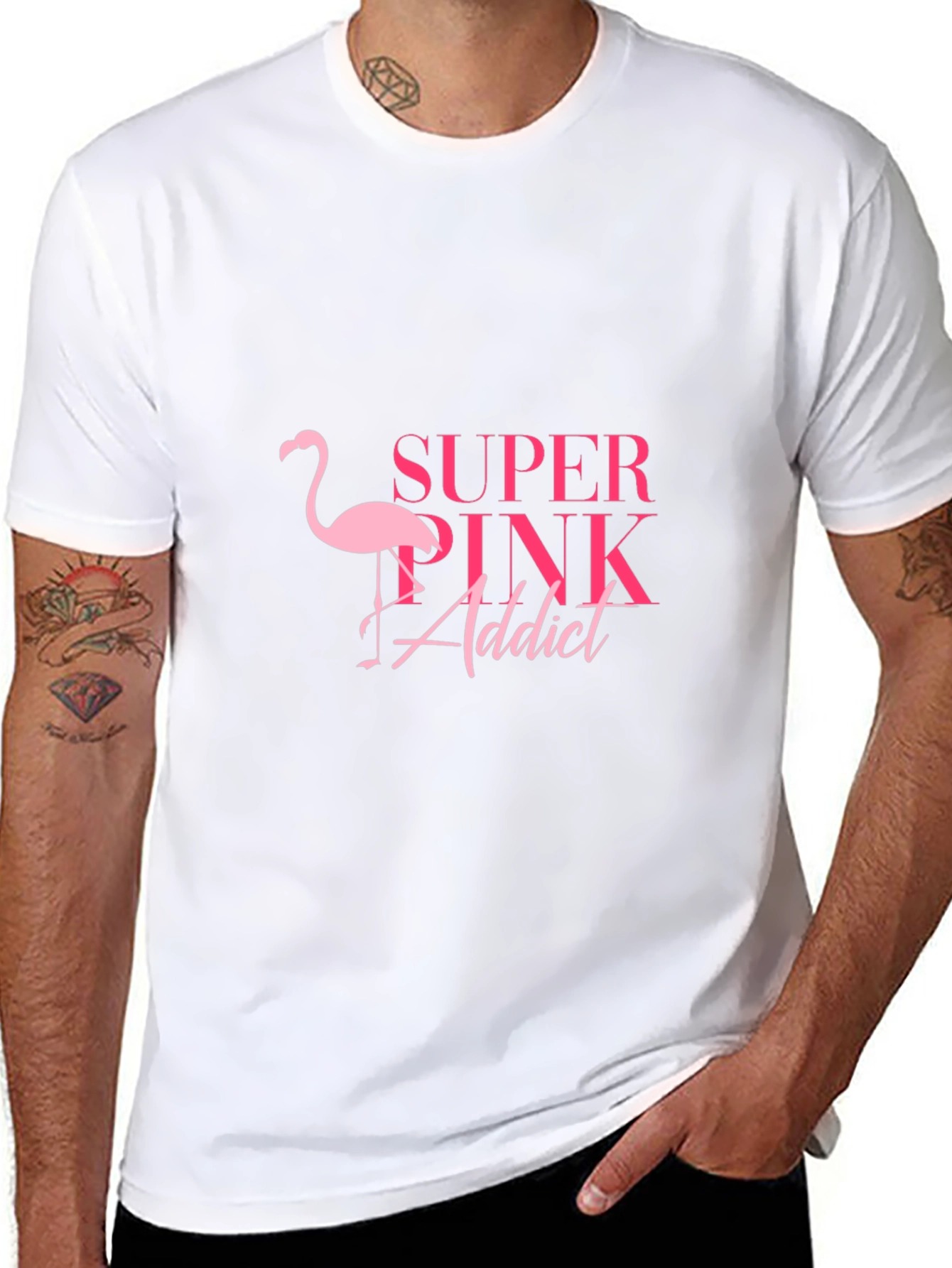 Super Pink Addict Black T-Shirt
