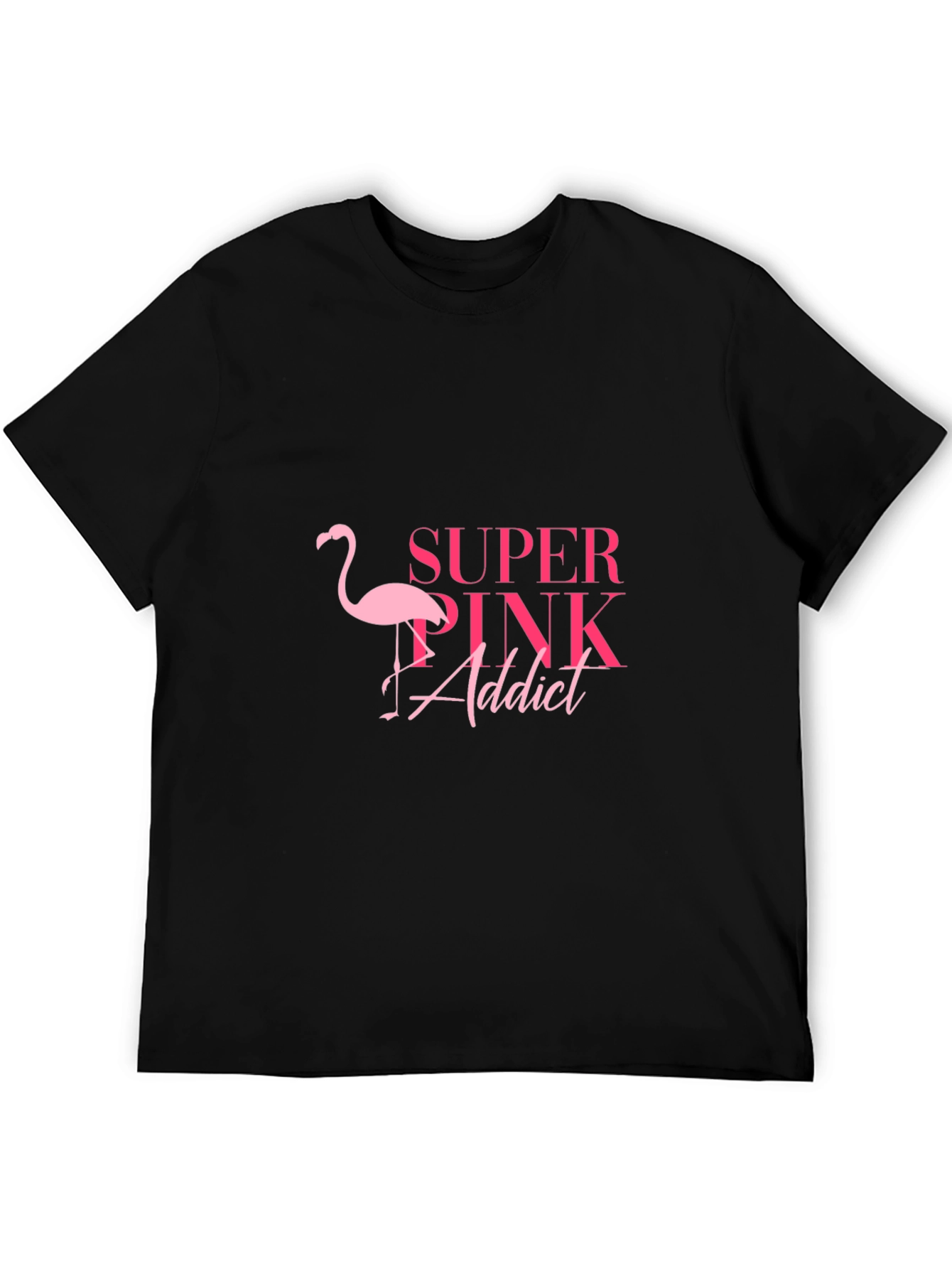 Super Pink Addict Black T-Shirt