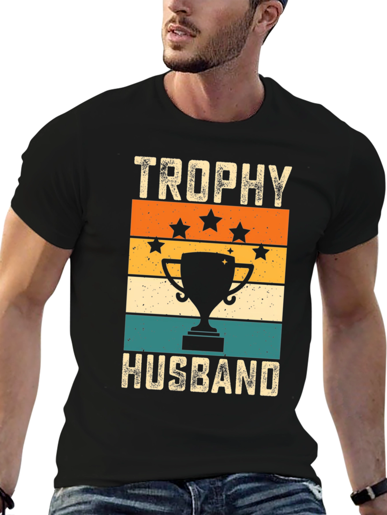 Trophy Husband Graphic Tee - Retro Style