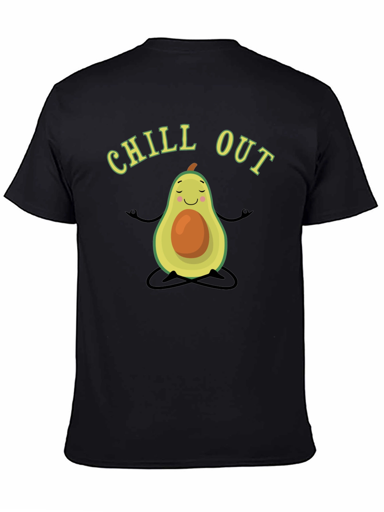 Chill Out Avocado Meditation T-Shirt - Black
