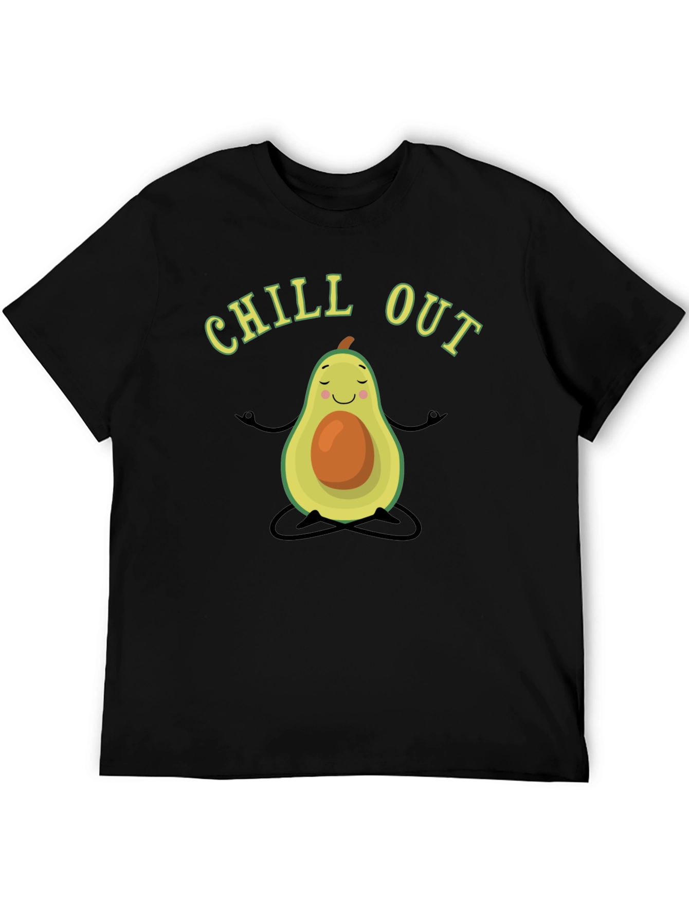 Chill Out Avocado Meditation T-Shirt - Black