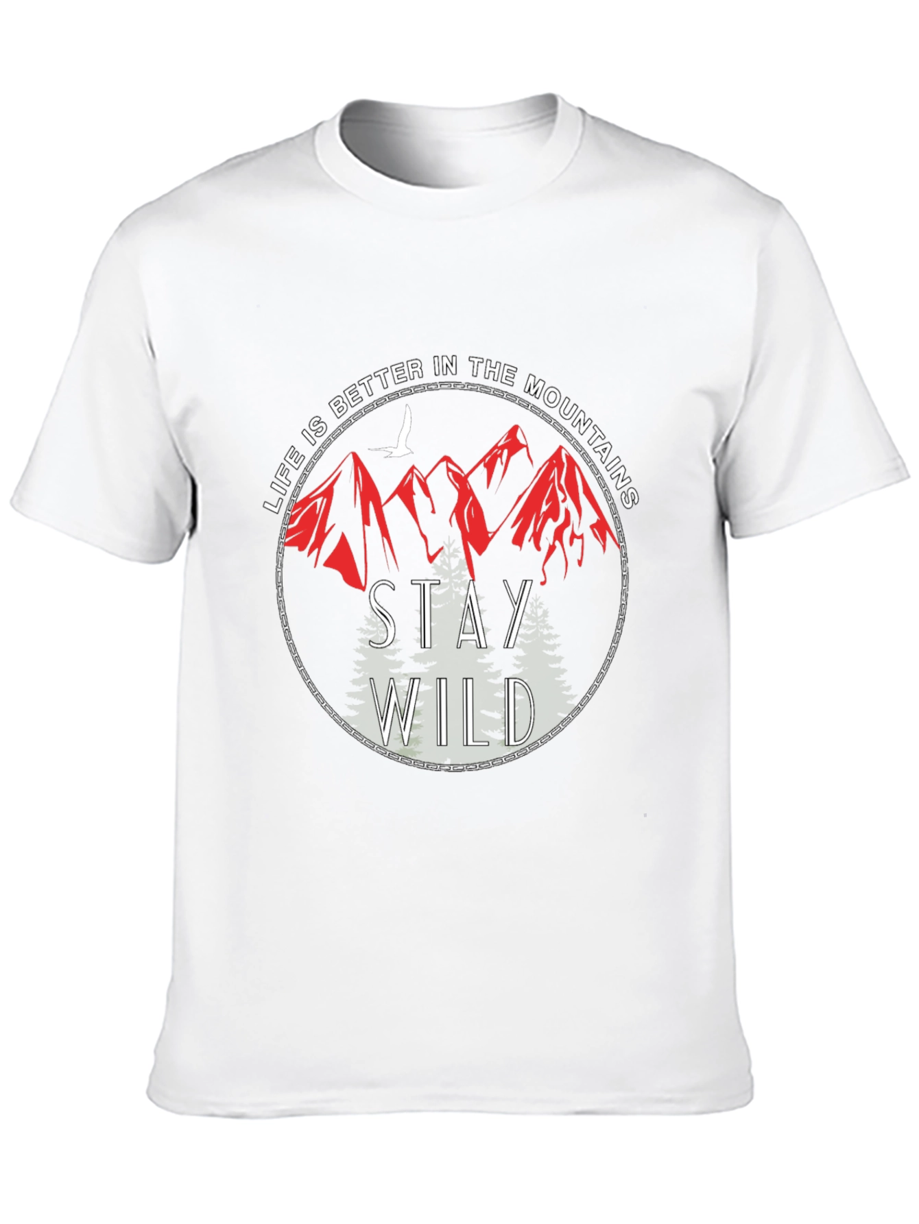 Stay Wild Mountain Graphic Tee - Black