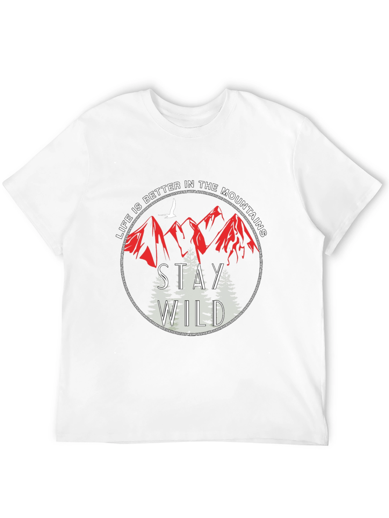 Stay Wild Mountain Graphic Tee - Black