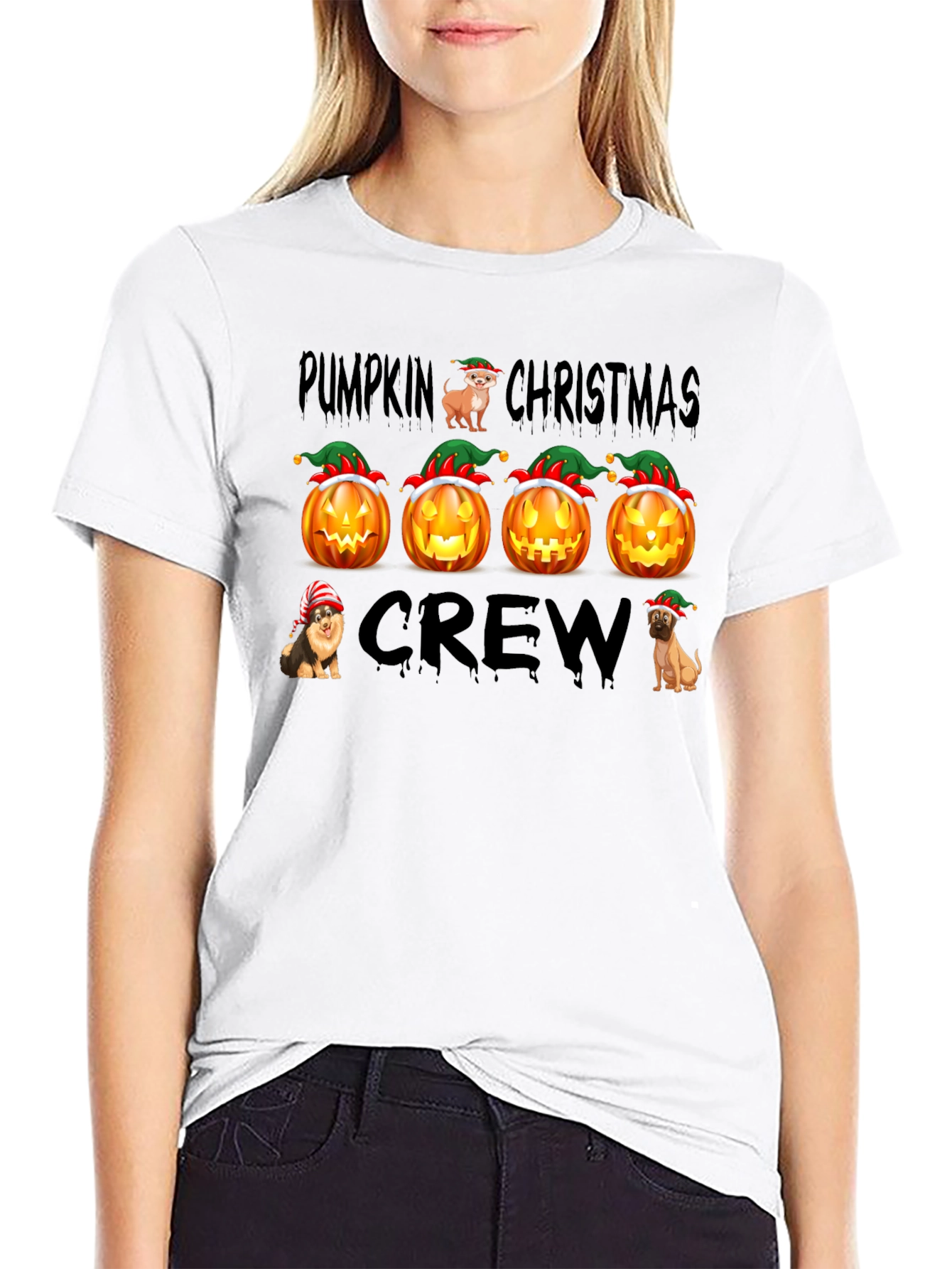 Pumpkin Christmas Crew T-Shirt