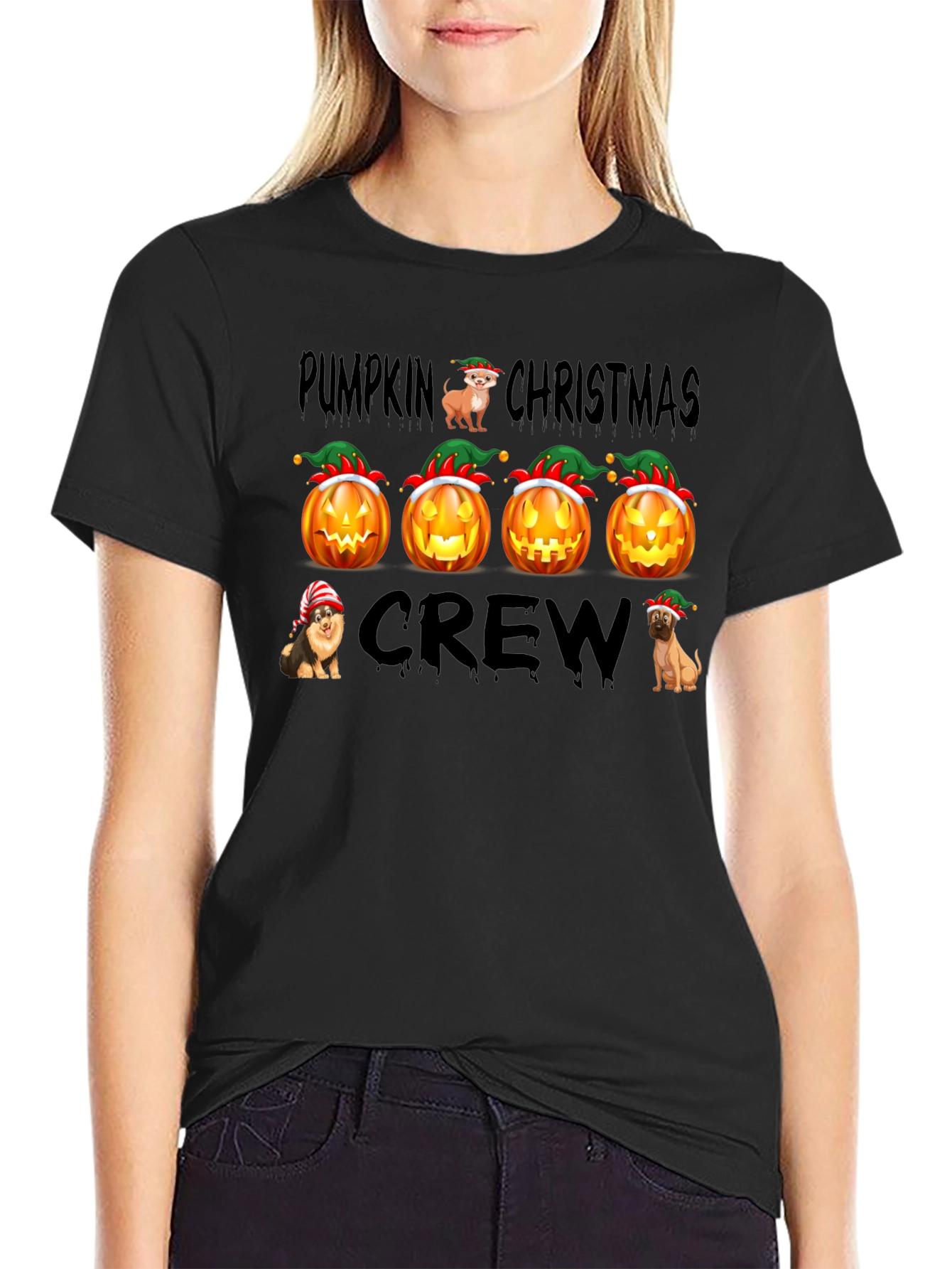 Pumpkin Christmas Crew T-Shirt