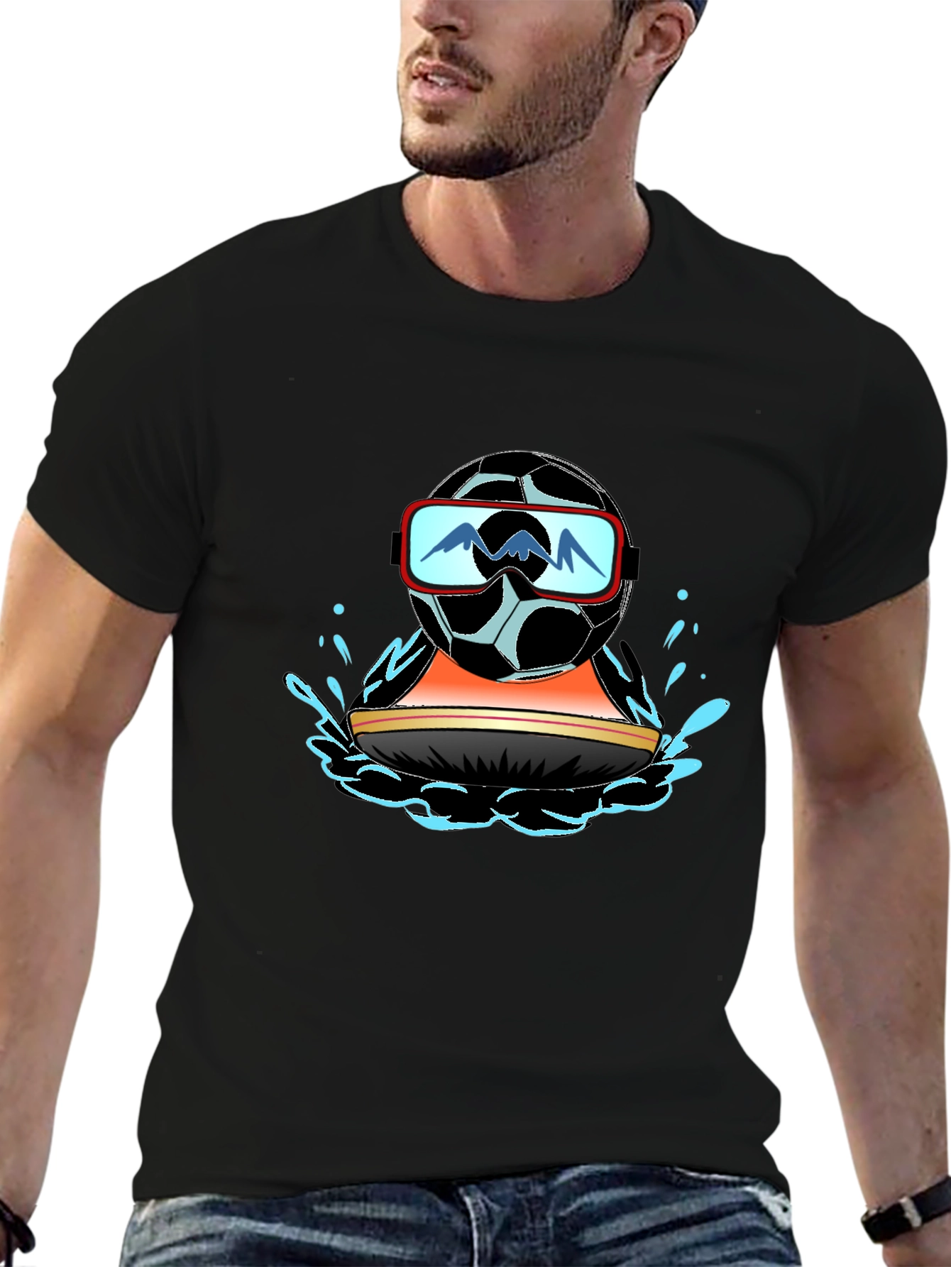 Cool Soccer Ball Water Sports T-Shirt