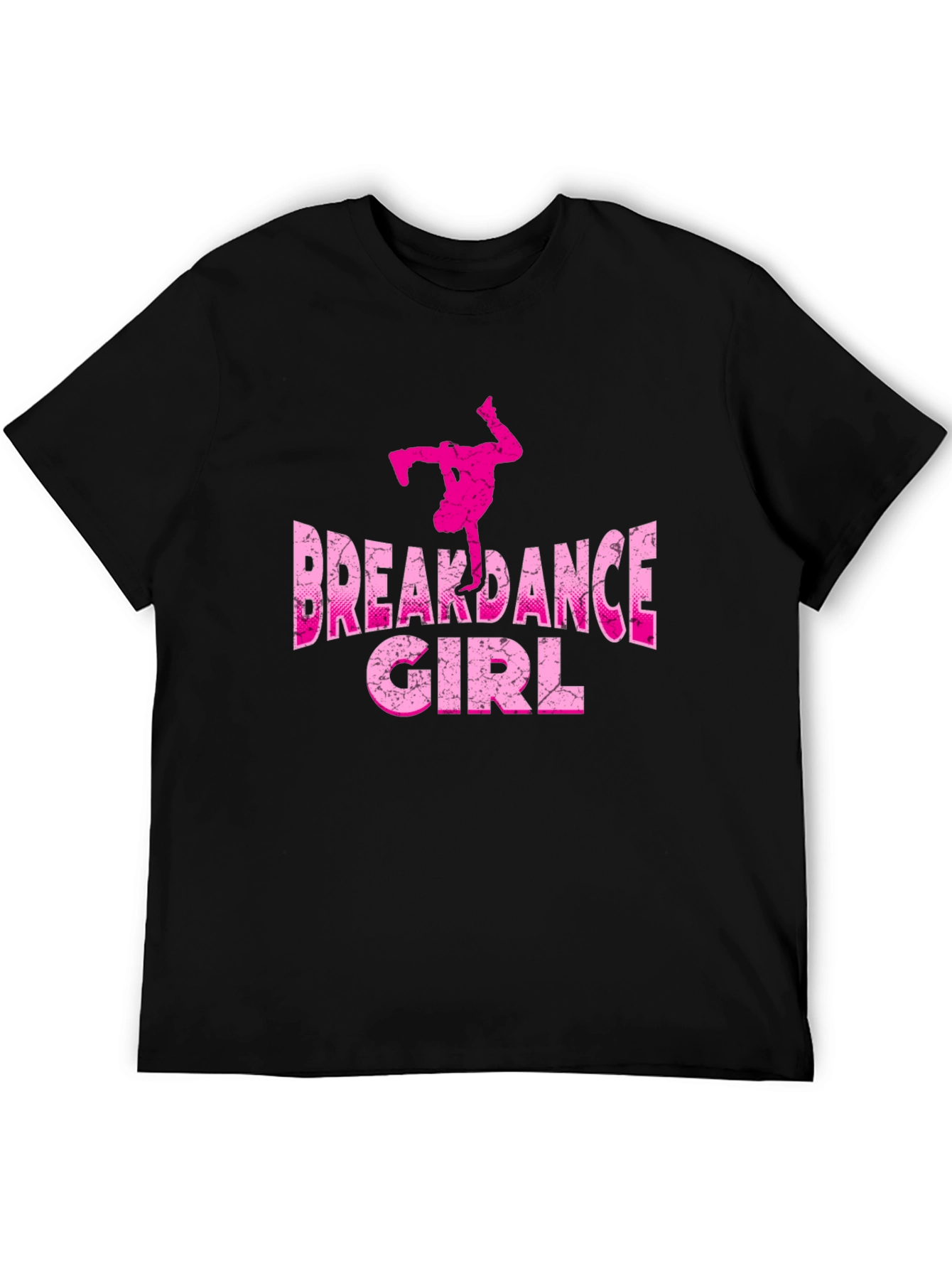 Breakdance Girl Graphic Tee - Black Cotton Shirt