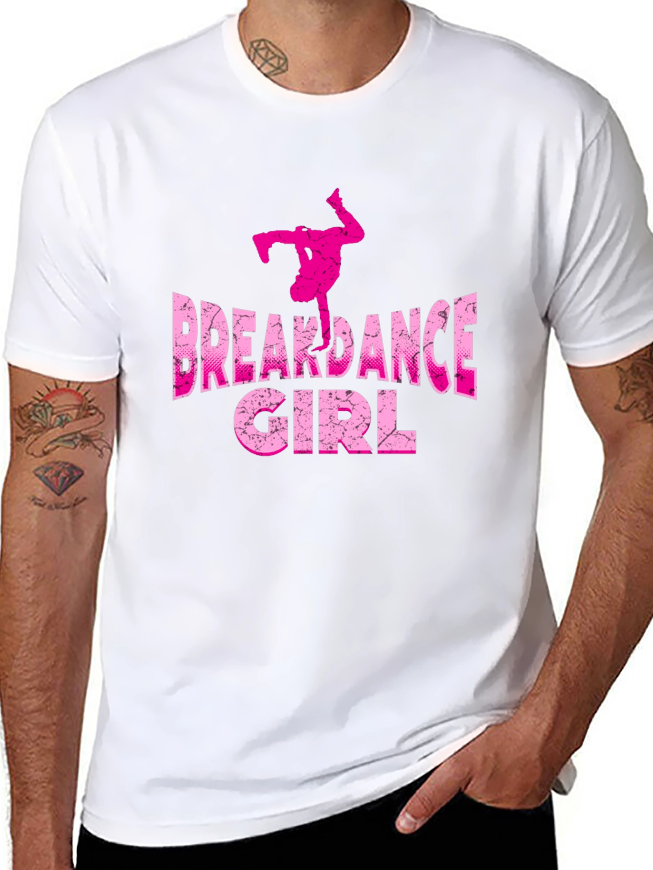 Breakdance Girl Graphic Tee - Black Cotton Shirt