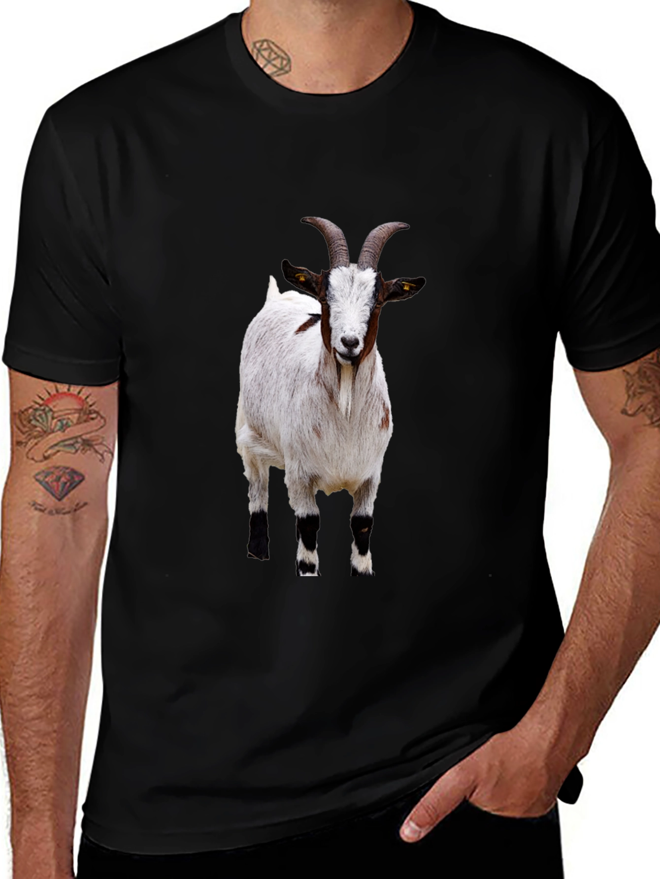 Goat Graphic Tee - Black Cotton T-Shirt