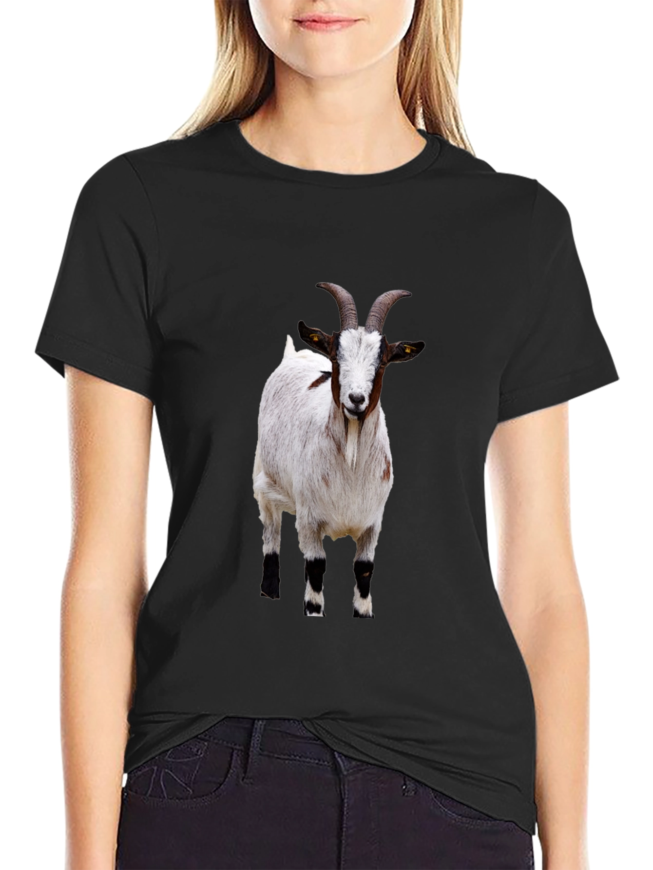 Goat Graphic Tee - Black Cotton T-Shirt