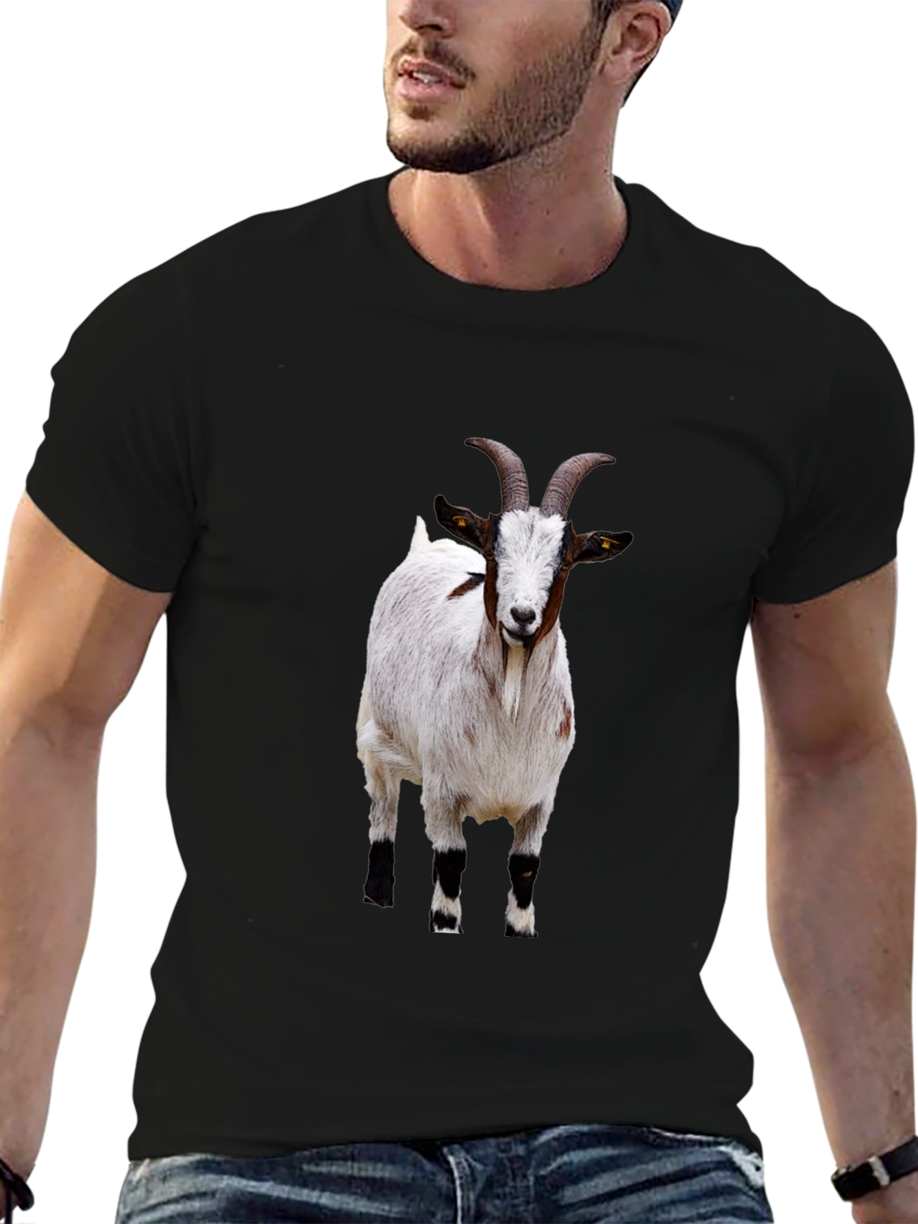 Goat Graphic Tee - Black Cotton T-Shirt