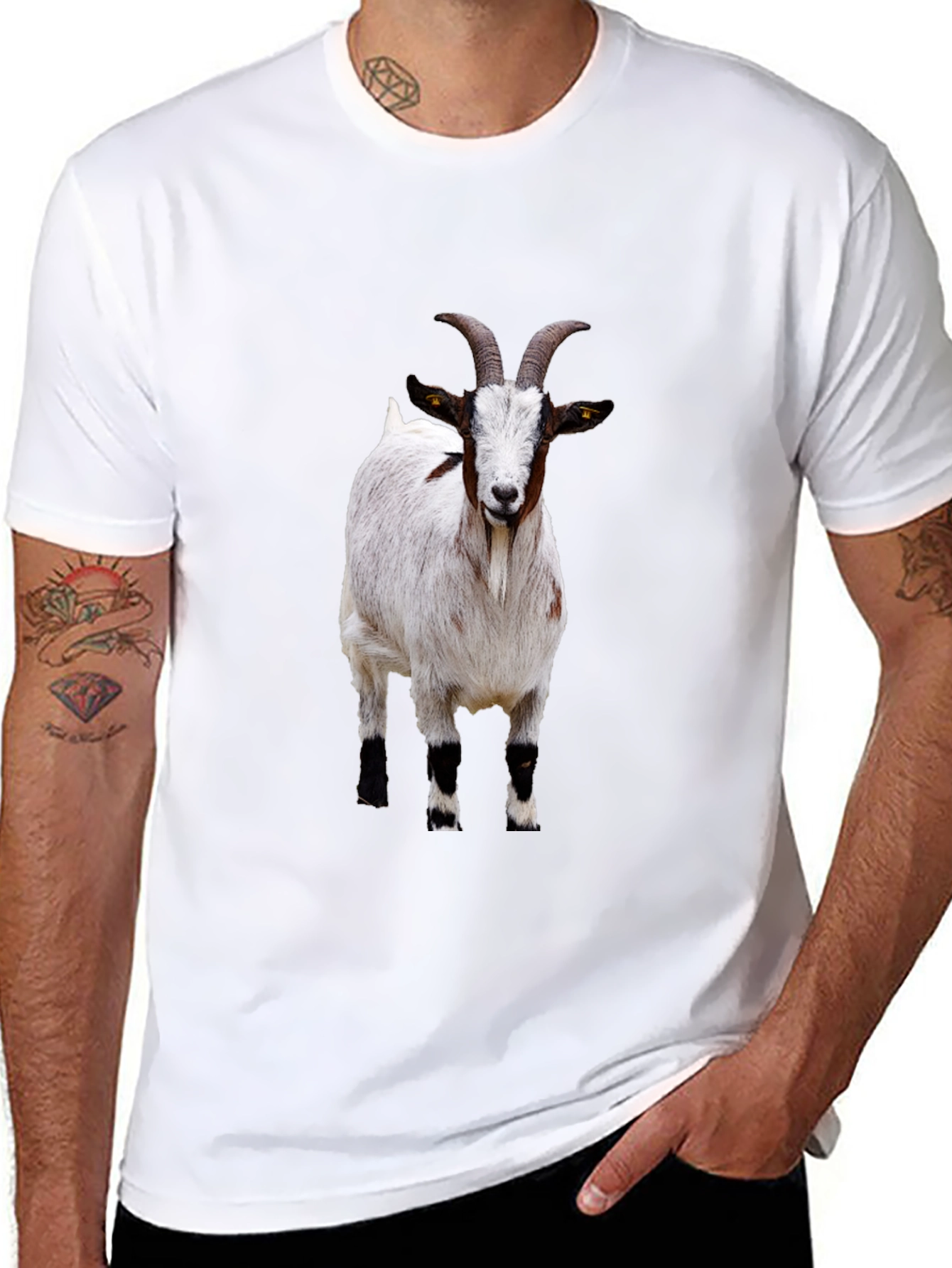 Goat Graphic Tee - Black Cotton T-Shirt