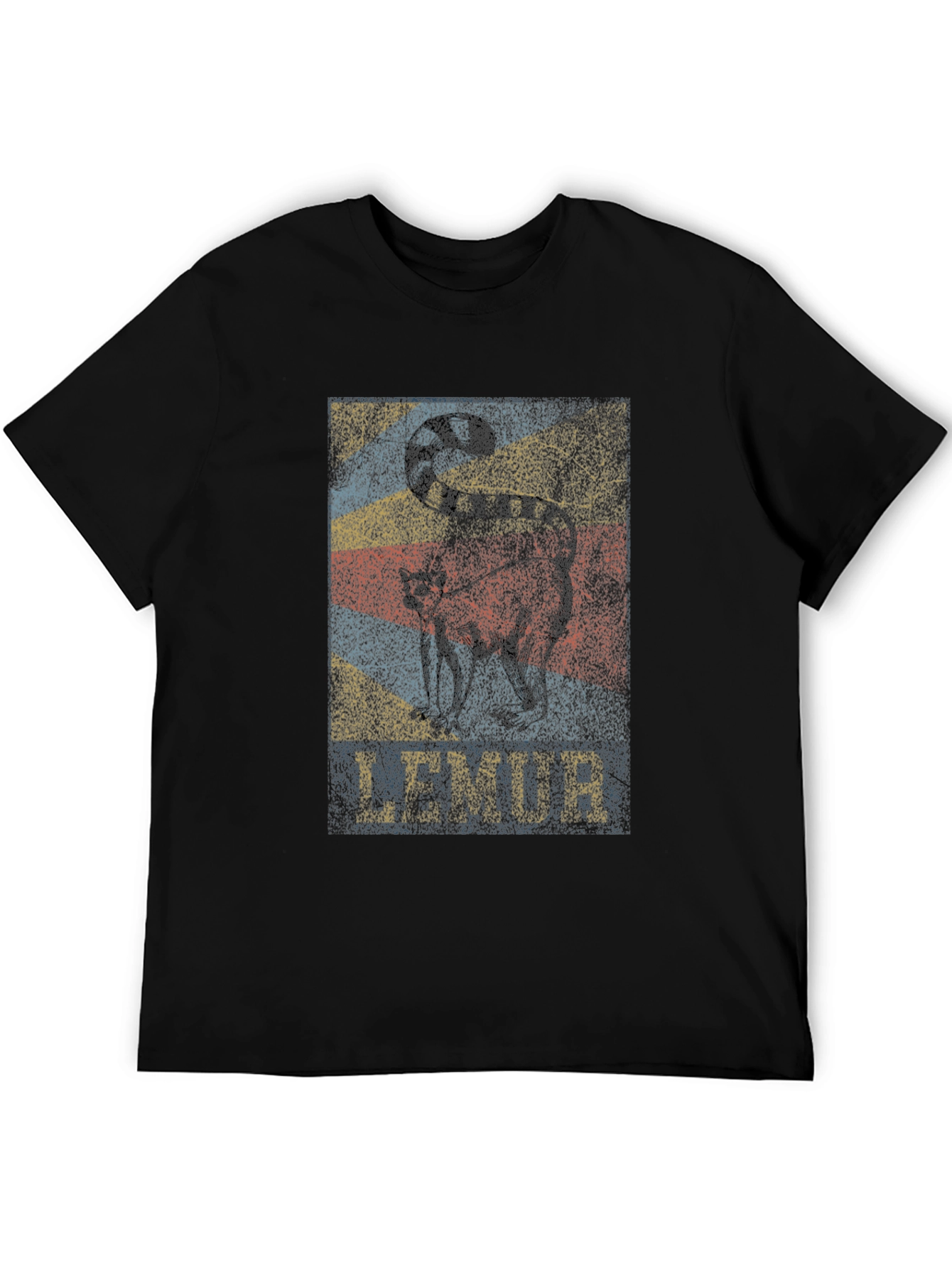 Lemur Graphic Print Black T-Shirt