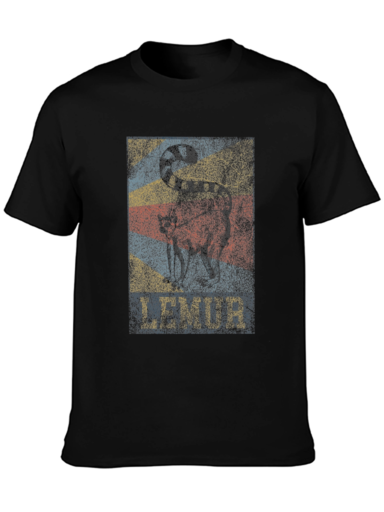 Lemur Graphic Print Black T-Shirt