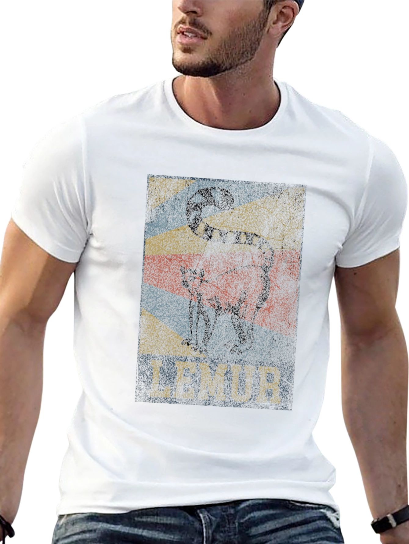 Lemur Graphic Print Black T-Shirt