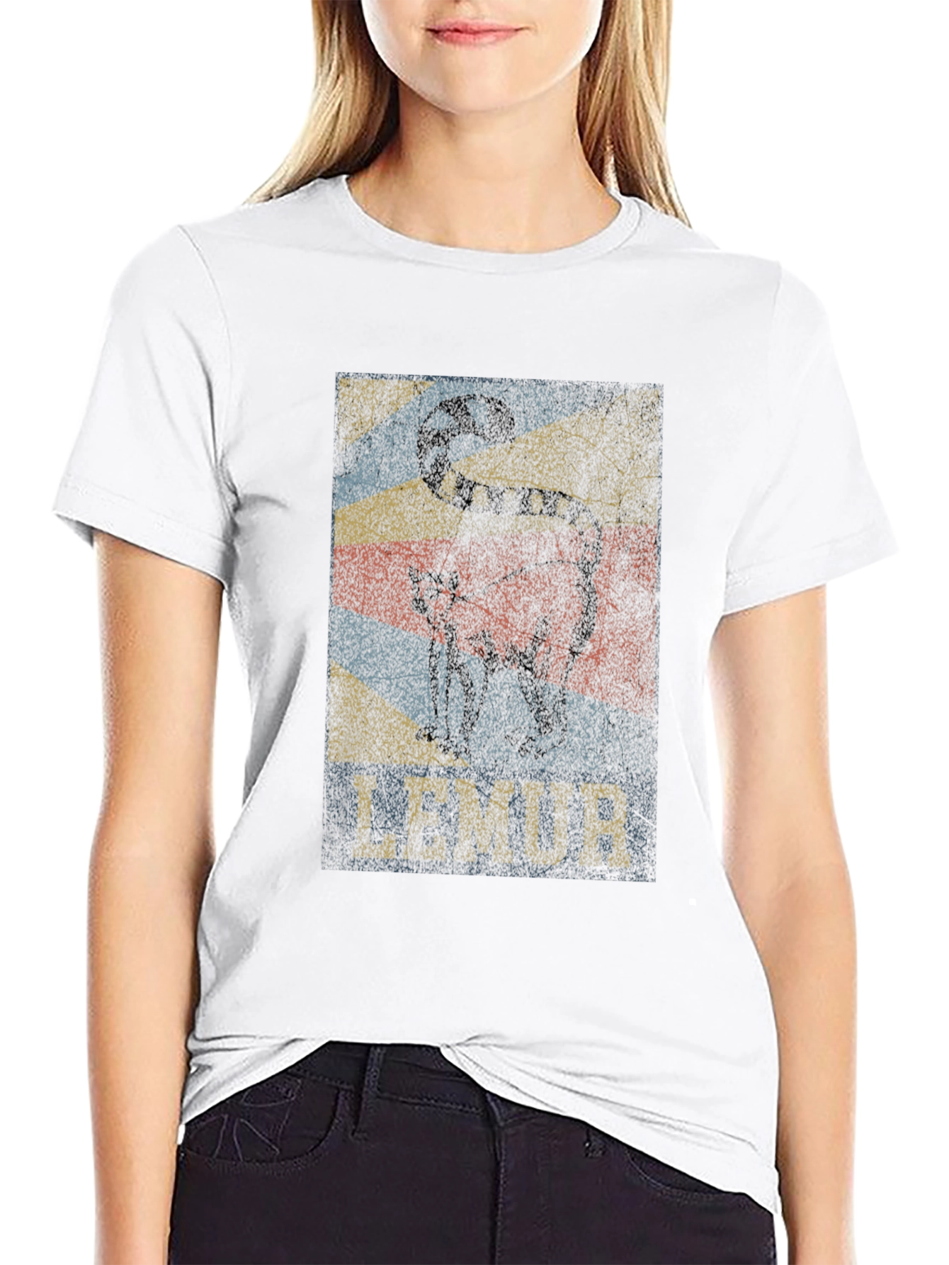 Lemur Graphic Print Black T-Shirt