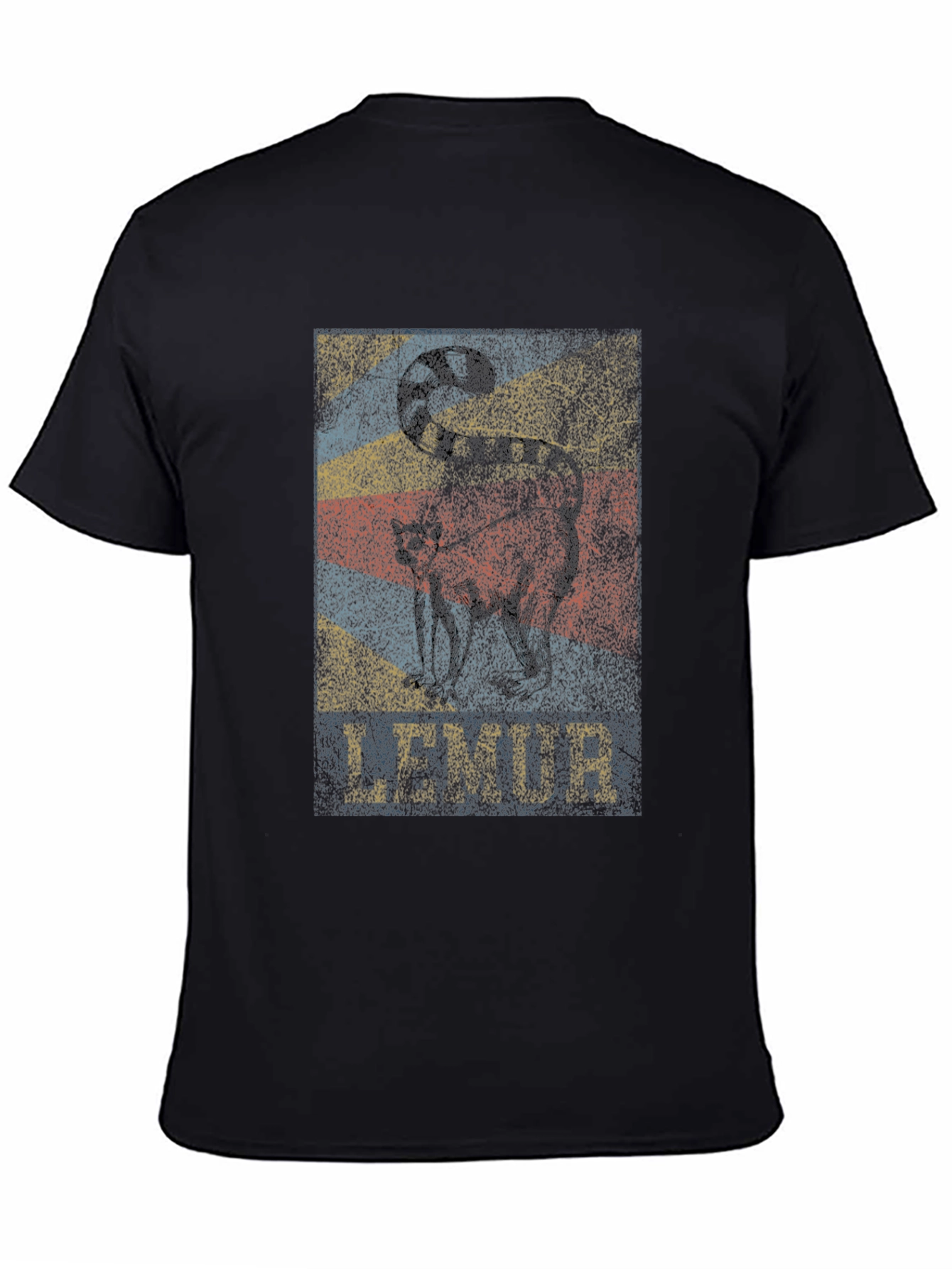 Lemur Graphic Print Black T-Shirt