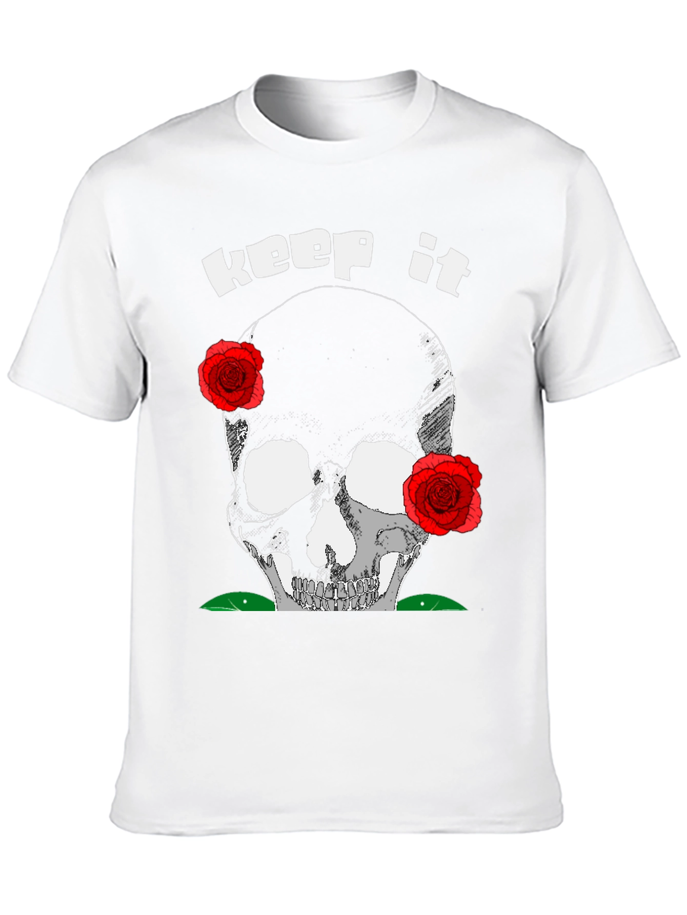 Keep It Deathly T-Shirt: Skull & Roses Graphic Tee