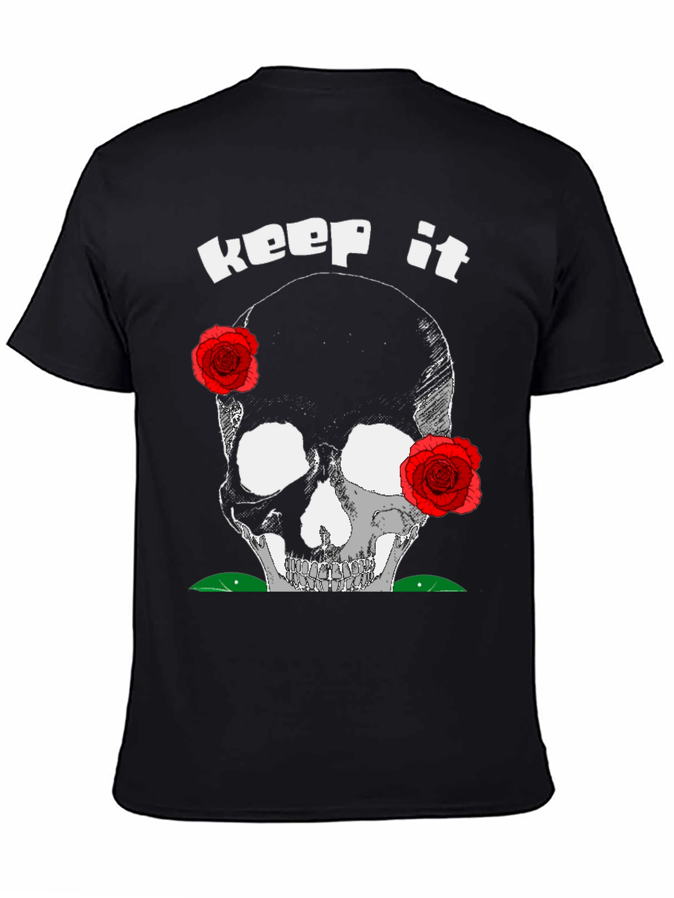 Keep It Deathly T-Shirt: Skull & Roses Graphic Tee
