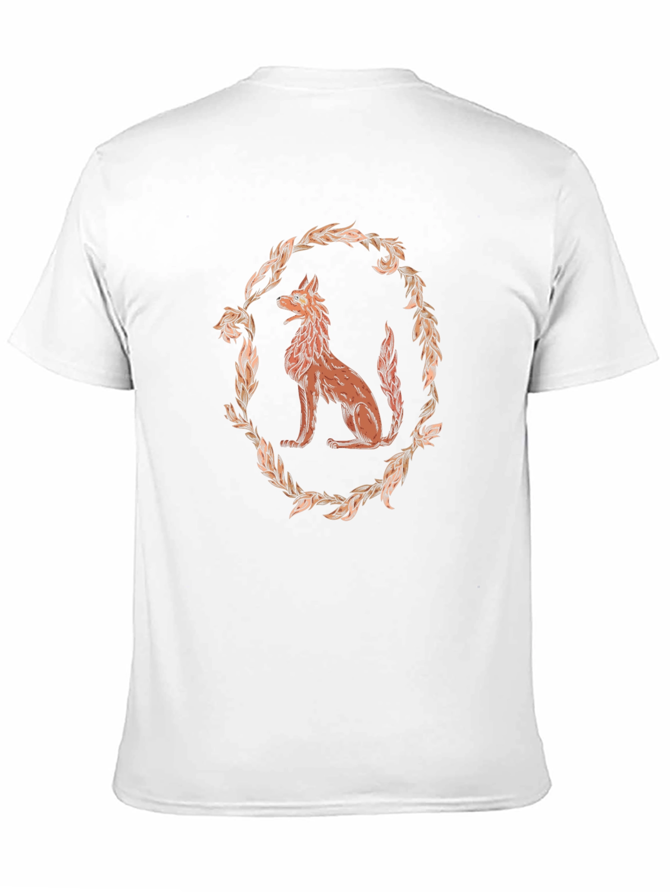 Wolf Wreath Graphic Tee - Black Cotton T-Shirt