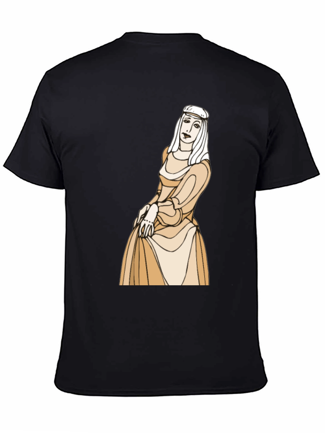 Medieval Lady Graphic Black T-Shirt