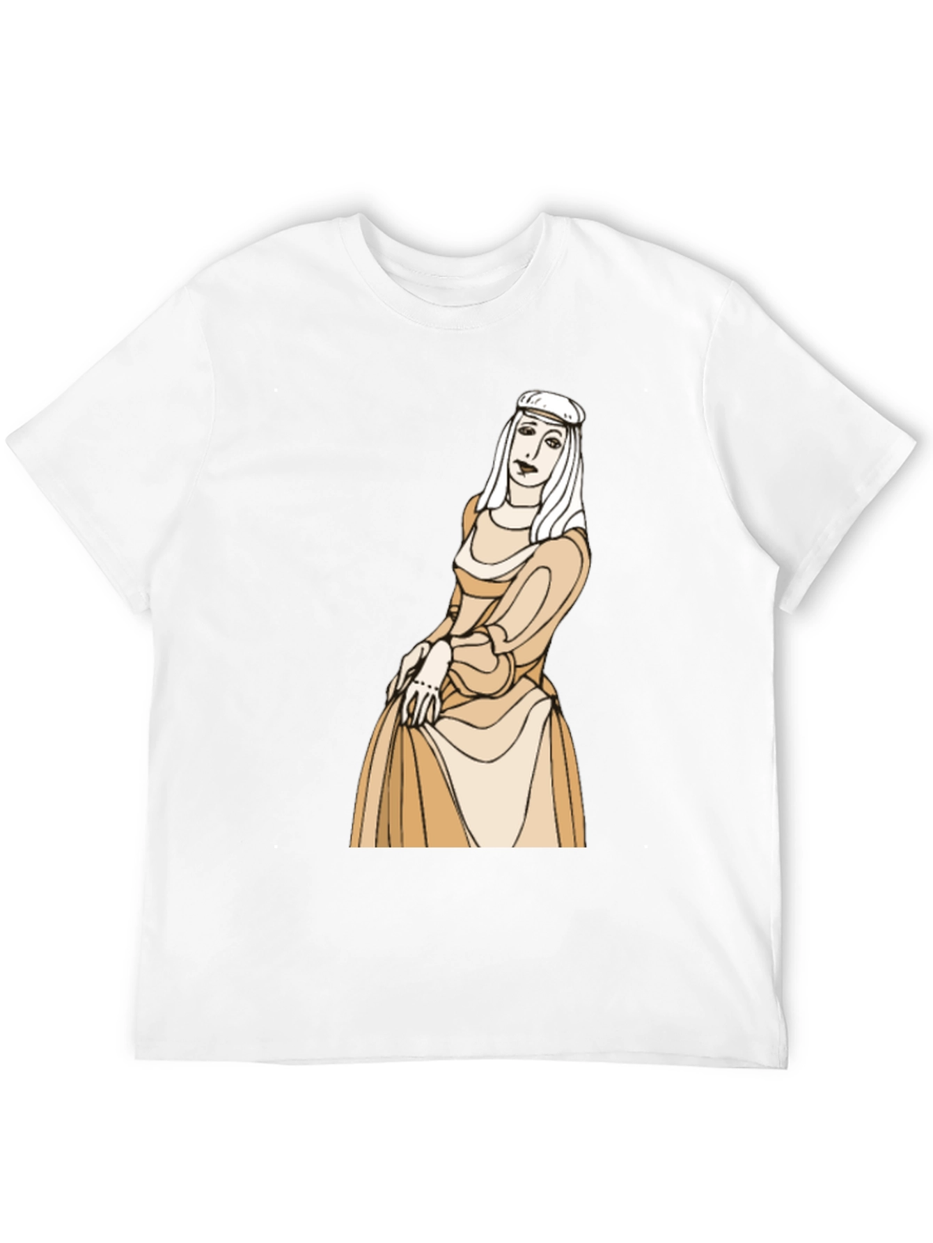 Medieval Lady Graphic Black T-Shirt