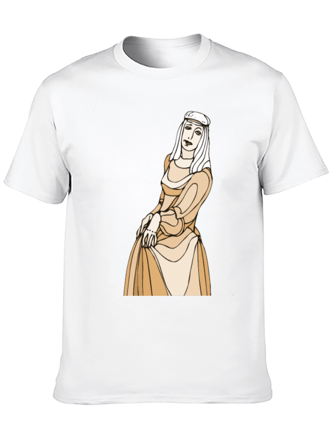 Medieval Lady Graphic Black T-Shirt