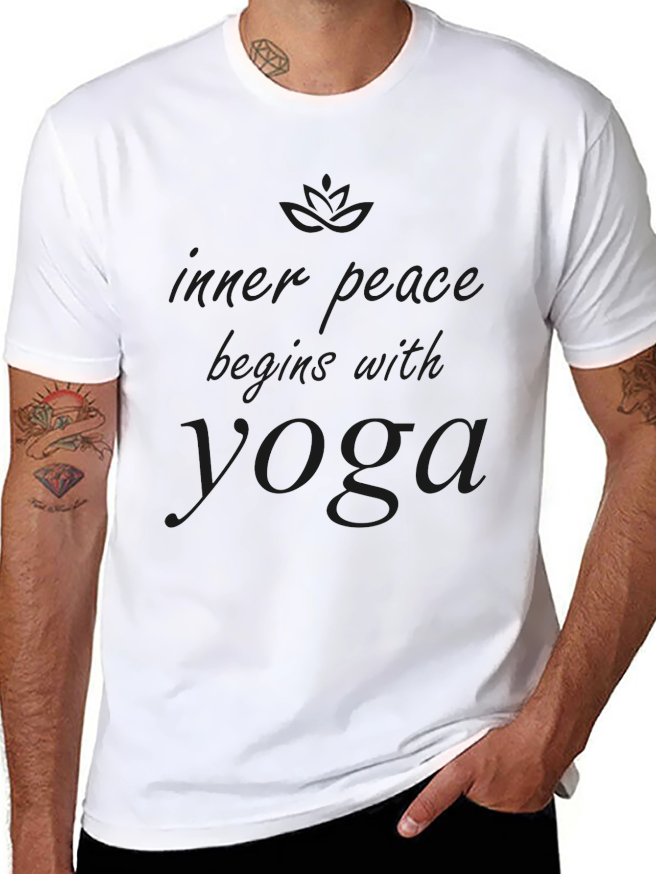 Inner Peace Yoga Black T-Shirt