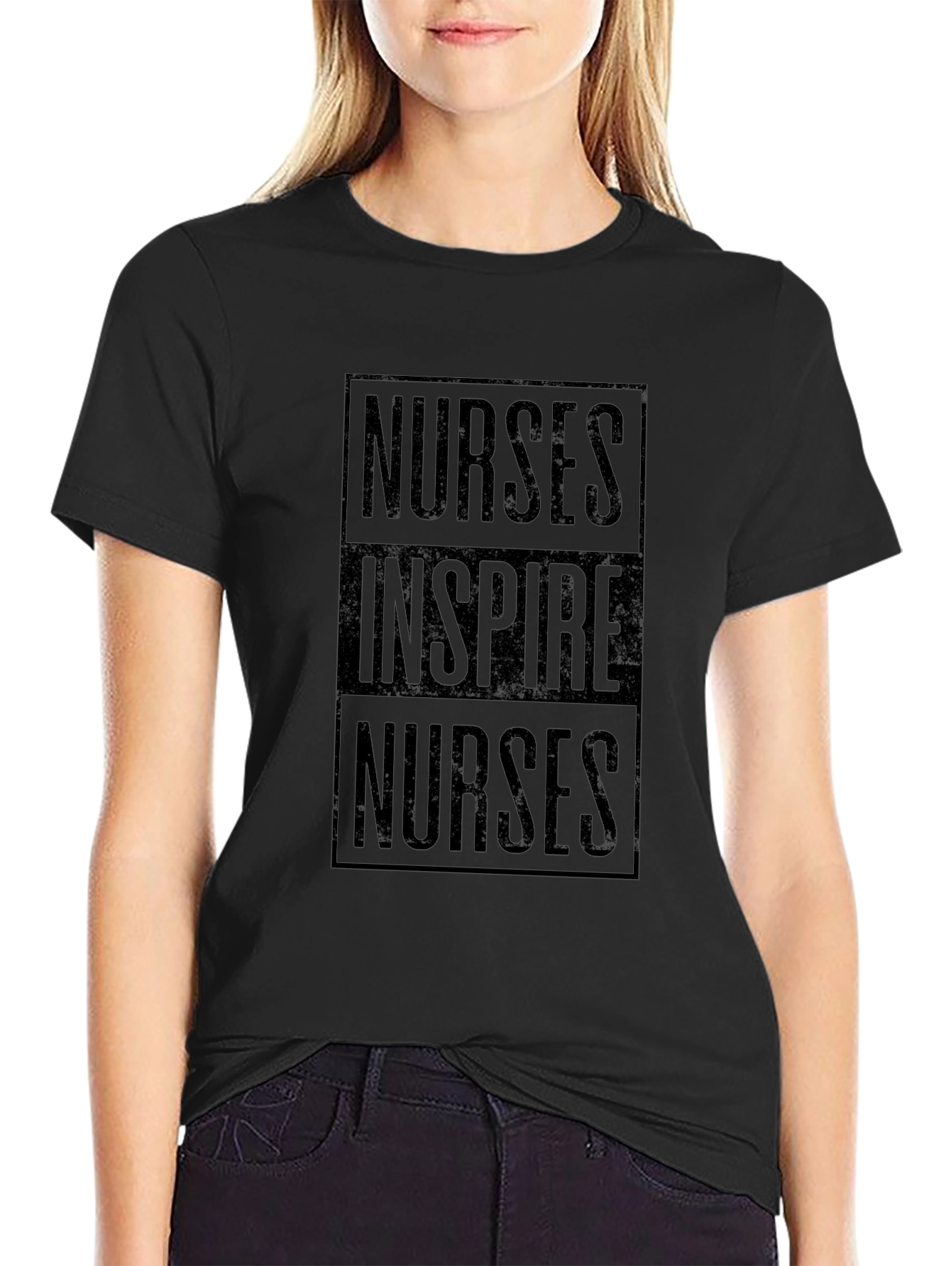 Nurses Inspire Nurses Black T-Shirt