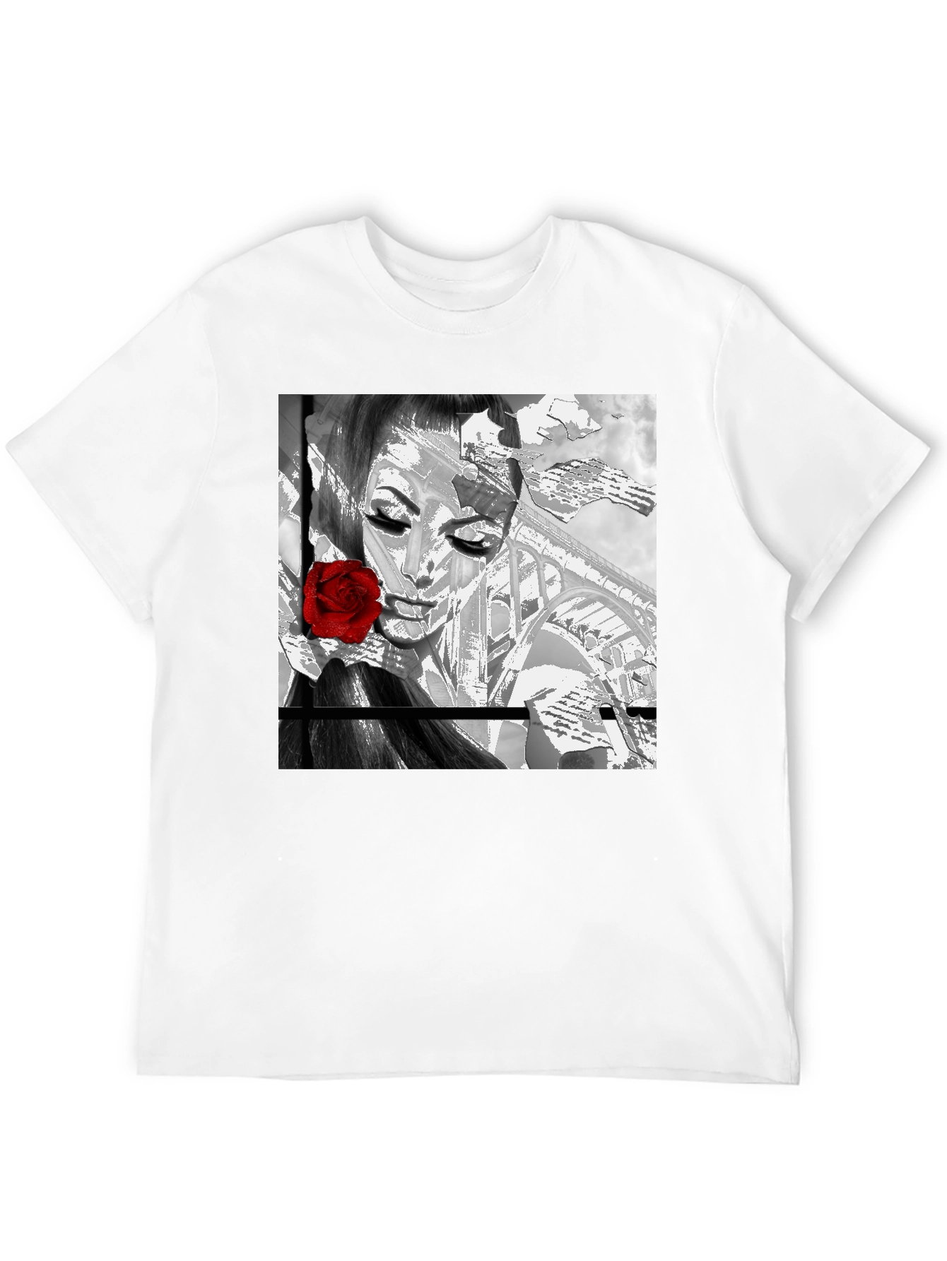 Rose Girl Graphic Tee - Stylish Black T-Shirt