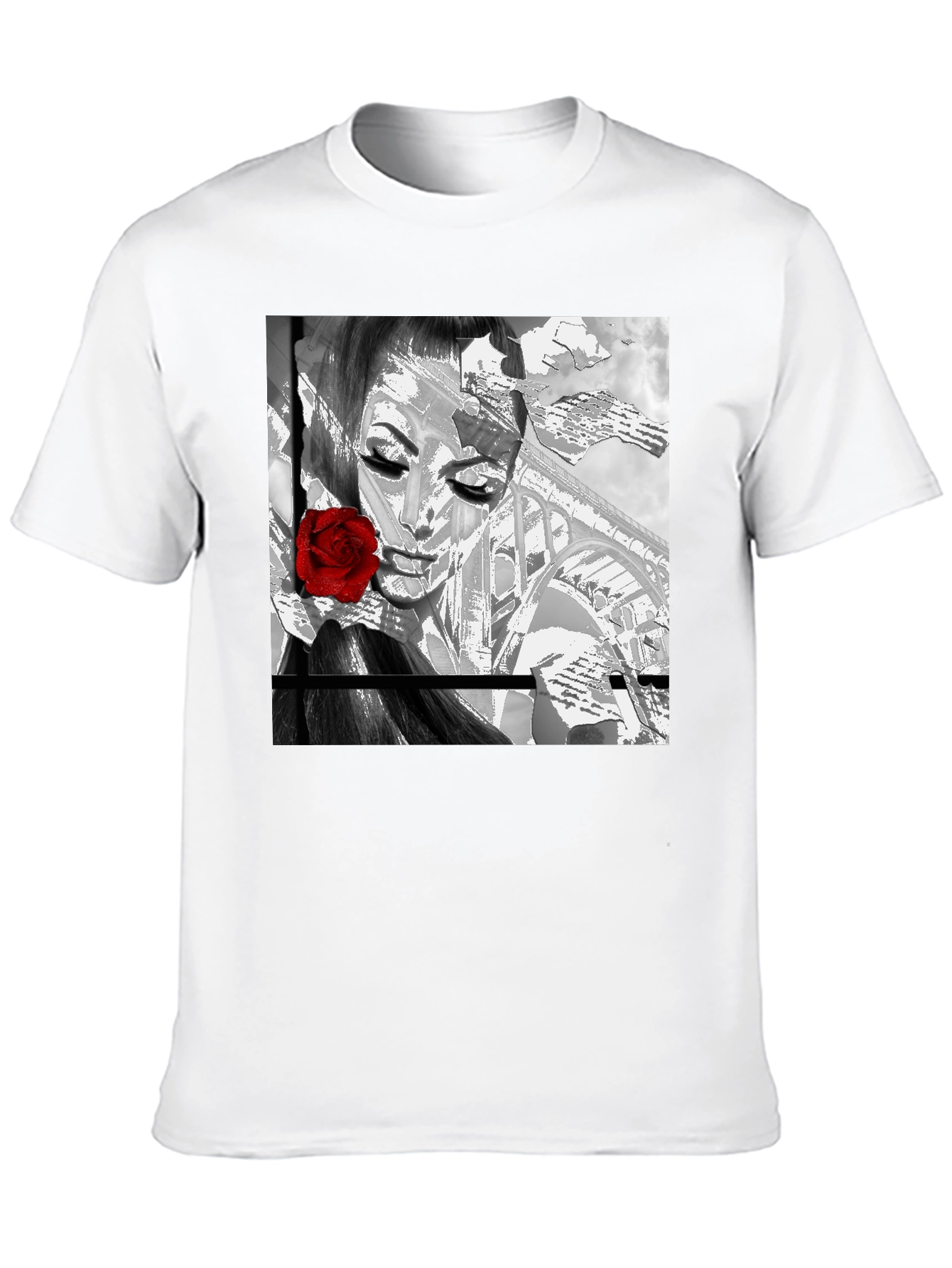 Rose Girl Graphic Tee - Stylish Black T-Shirt
