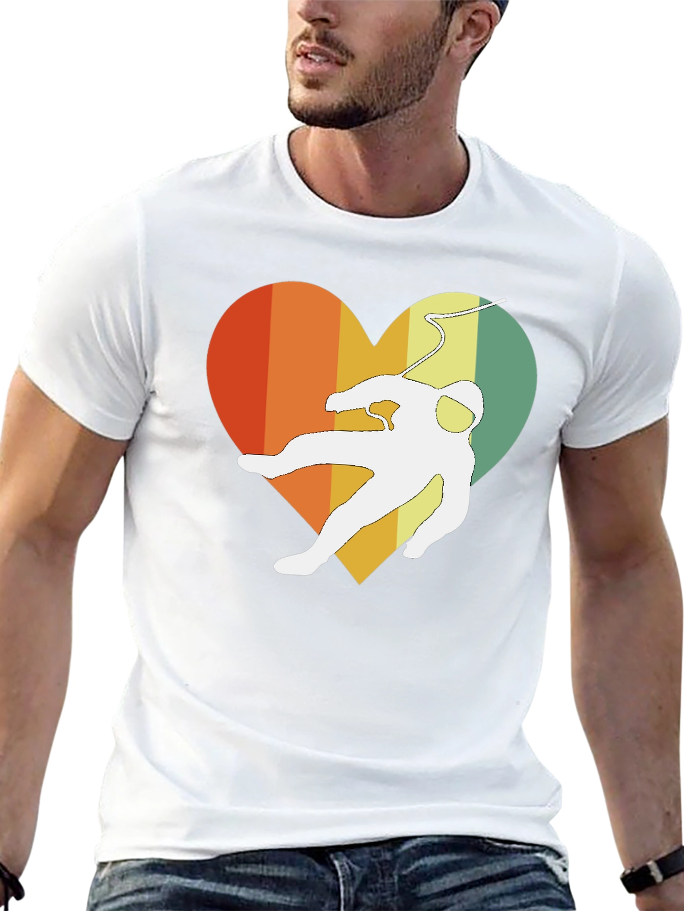 Retro Spaceman Heart Graphic Tee