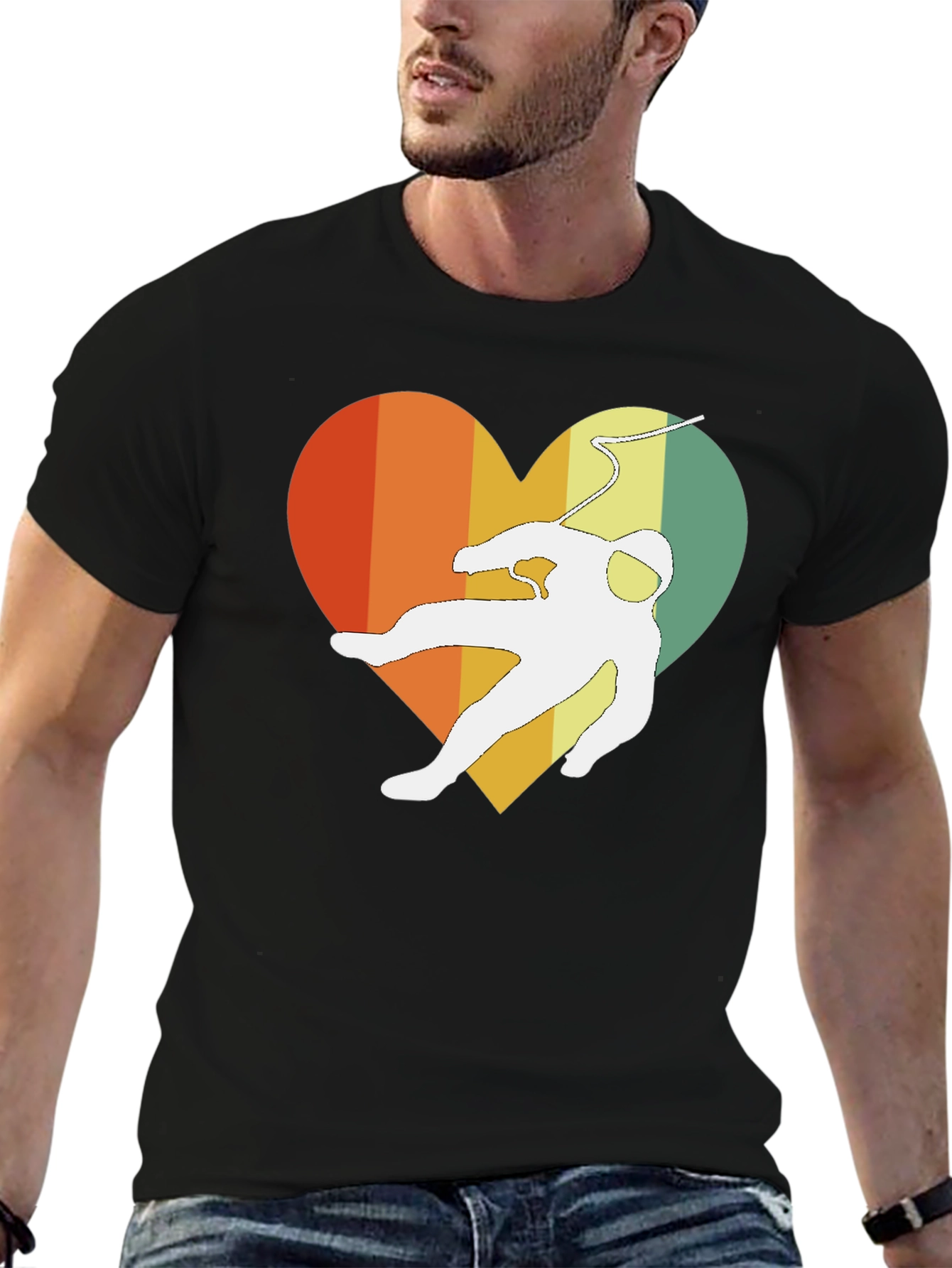 Retro Spaceman Heart Graphic Tee