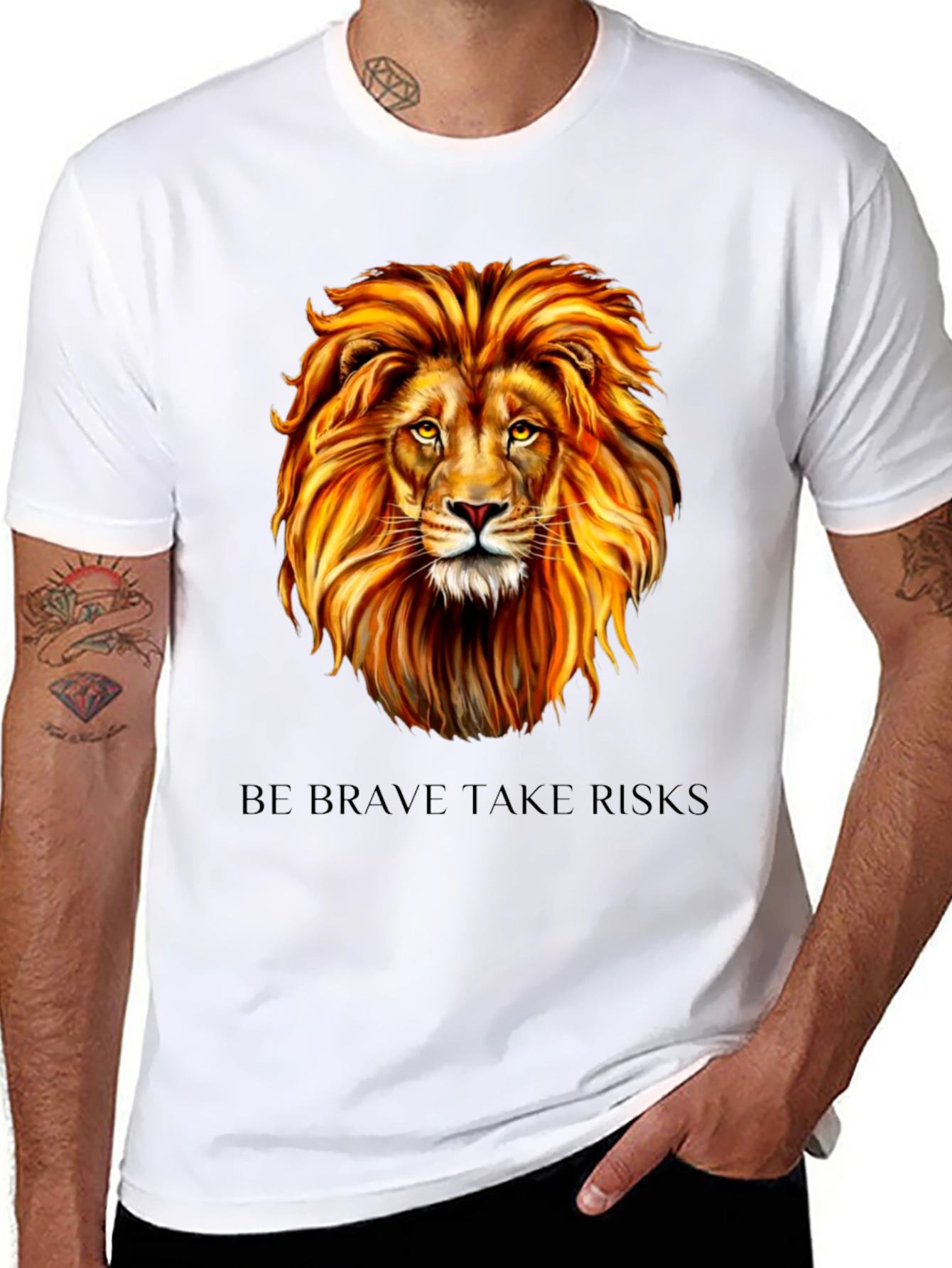 Lion Graphic Tee - Be Brave Take Risks